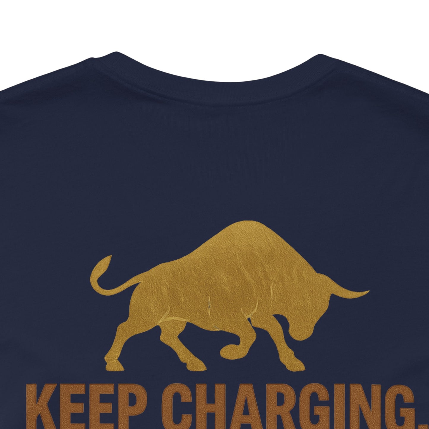 Premium Crypto Trading Tee - Charging the Market Brown Fur Bull Graphic by TheBullThread
