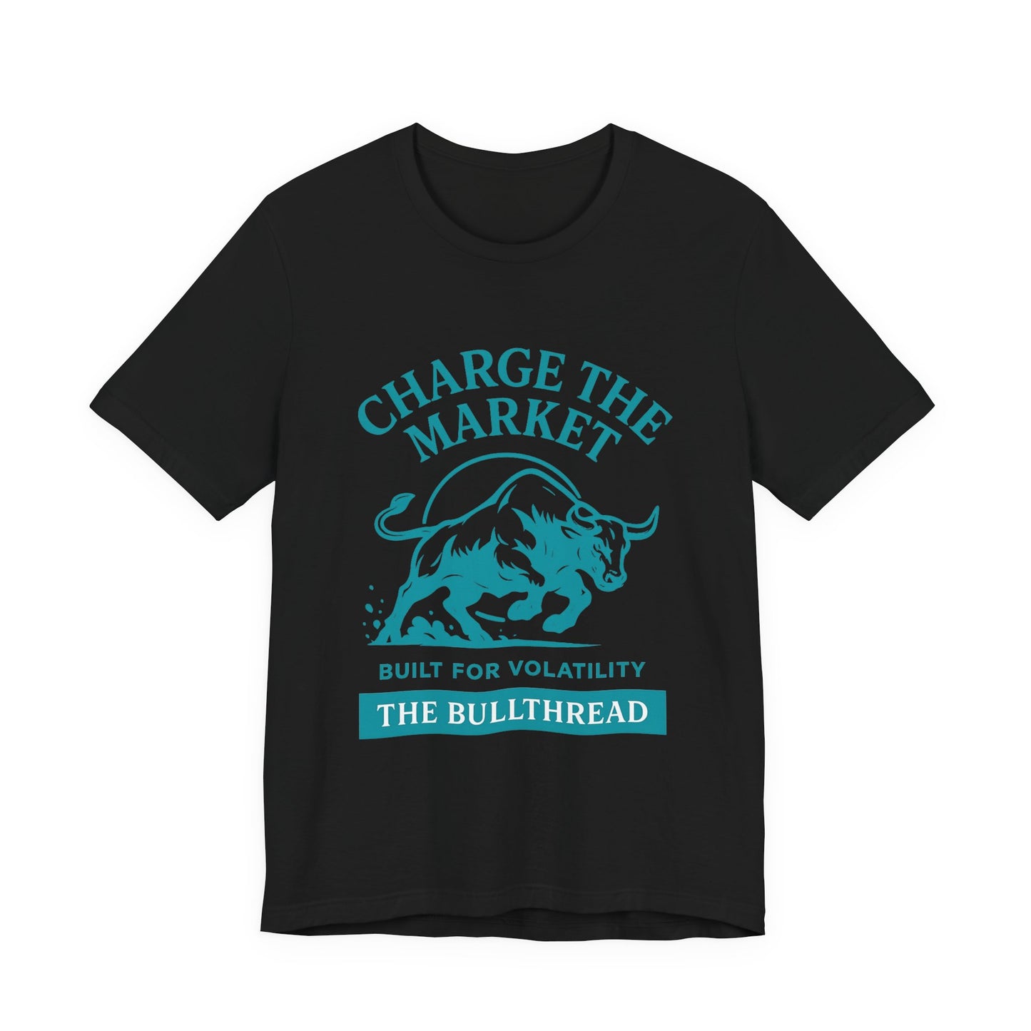 Premium Crypto Investor Shirt - Charge the Market Turquoise Bull Graphic by TheBullThread