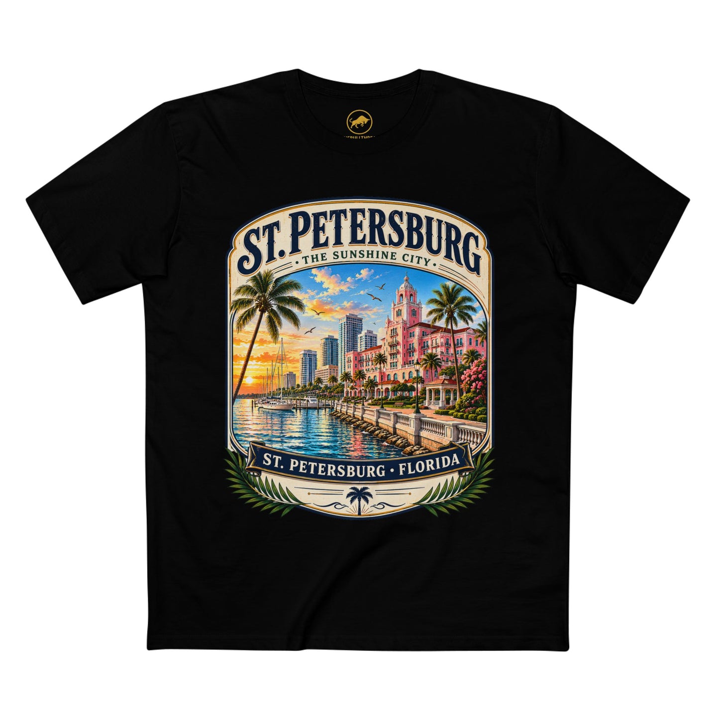 St. Petersburg Florida Shirt, Sunshine City Waterfront Tee, Vintage Florida Travel Graphic Shirt, Gulf Coast Souvenir, St Pete Vacation Gift.