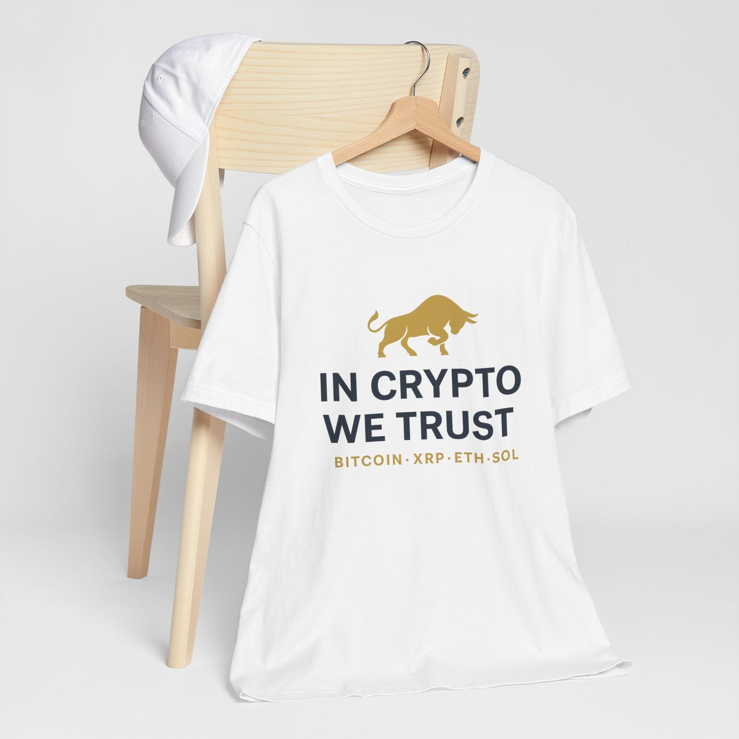 In Crypto We Trust - Premium Bitcoin XRP ETH SOL Bull Shirt.