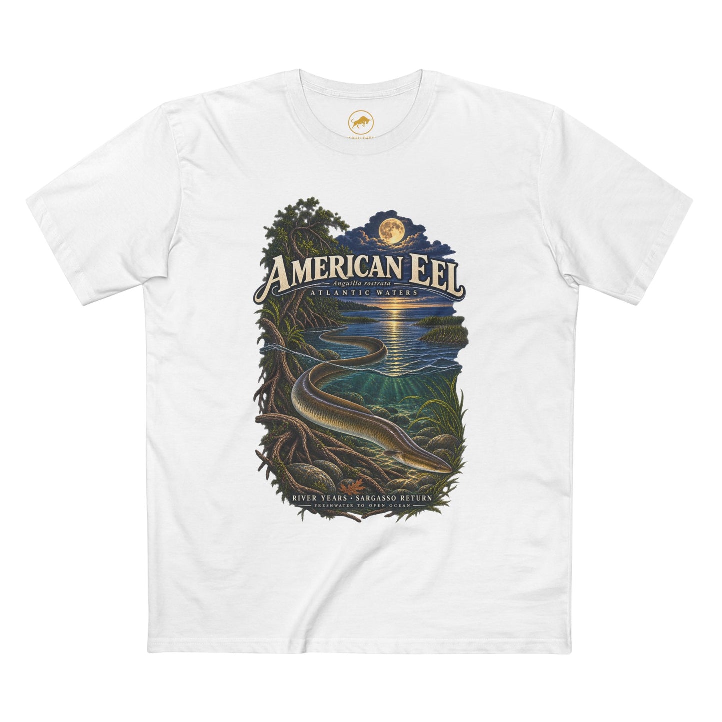American Eel Shirt - Anguilla rostrata Sargasso Sea Migration Fish T-Shirt.