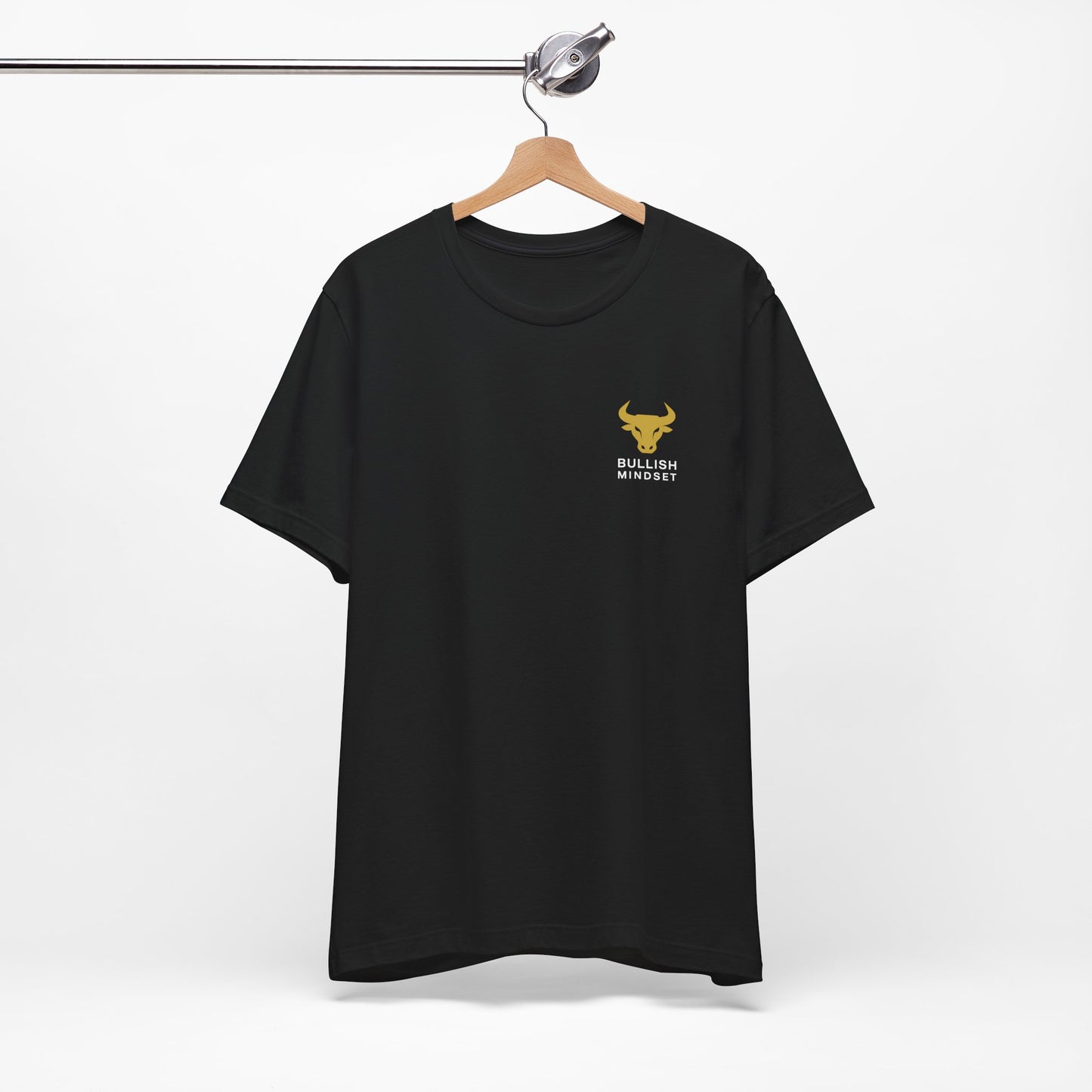 Premium Black Crypto T-Shirt - Bullish Mindset Gold Bull Logo We Hold We Build We Win by TheBullThread