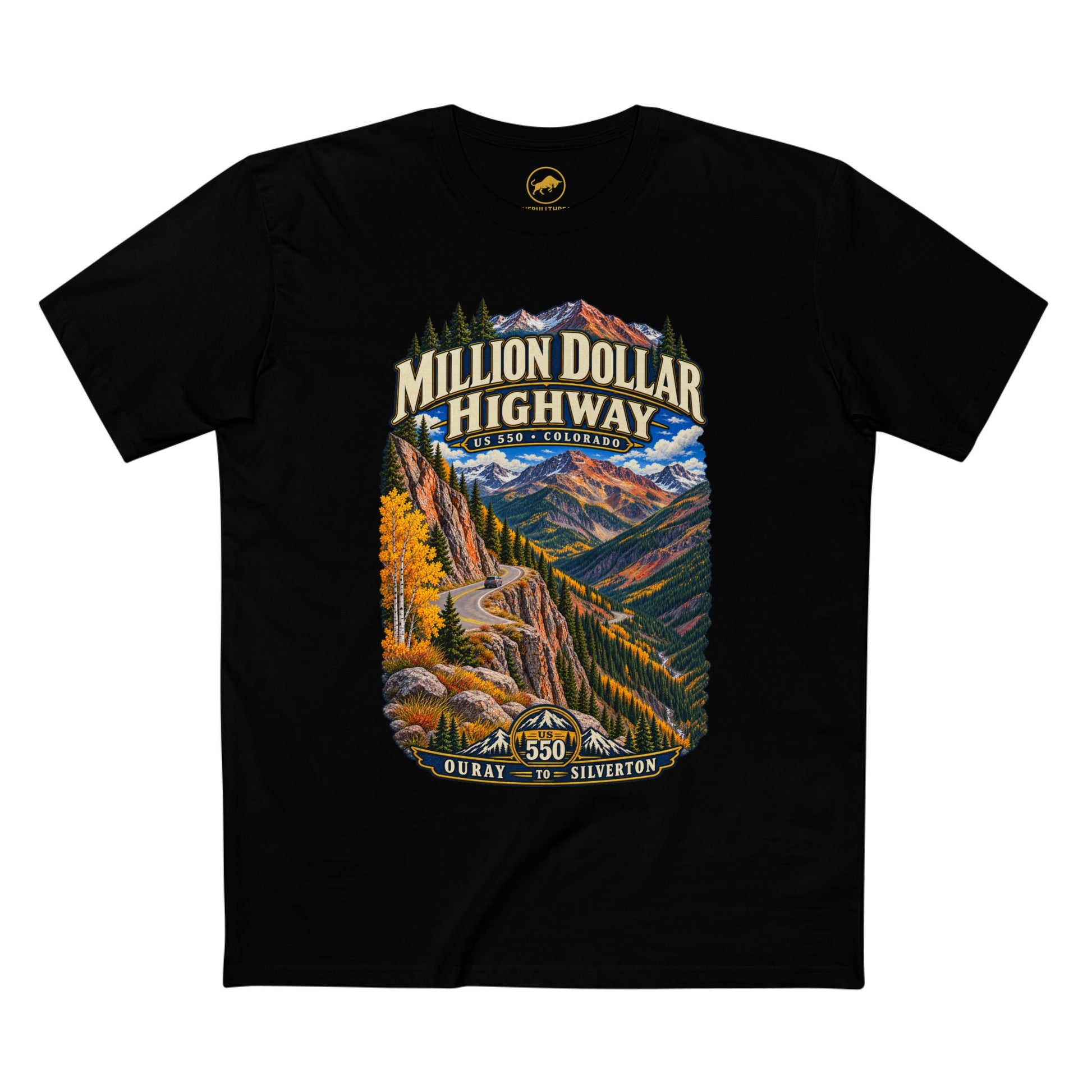 Million Dollar Highway Shirt, US 550 Colorado T Shirt, Ouray Silverton Scenic Byway Tee, San Juan Mountains Road Trip Gift.