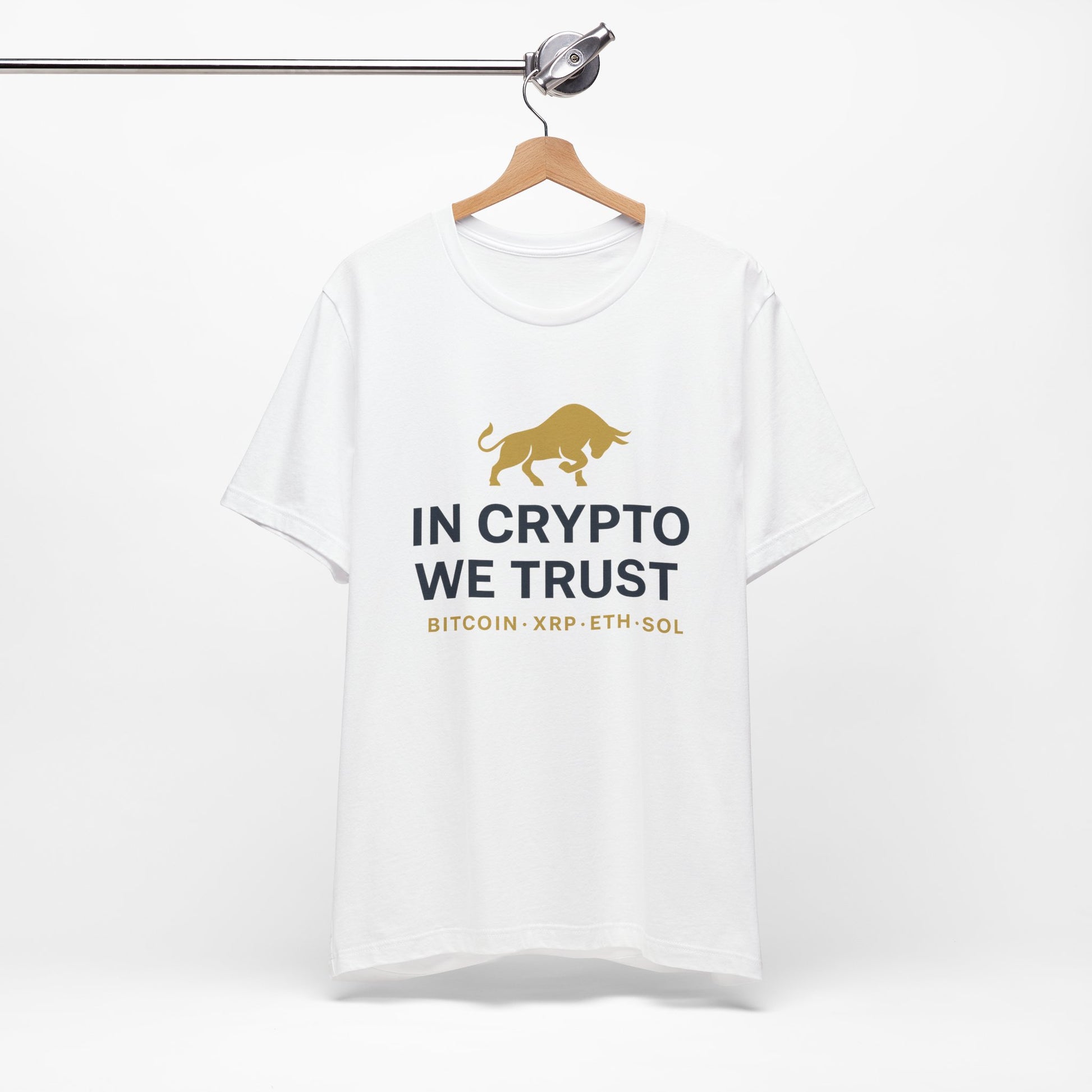 In Crypto We Trust - Premium Bitcoin XRP ETH SOL Bull Shirt.