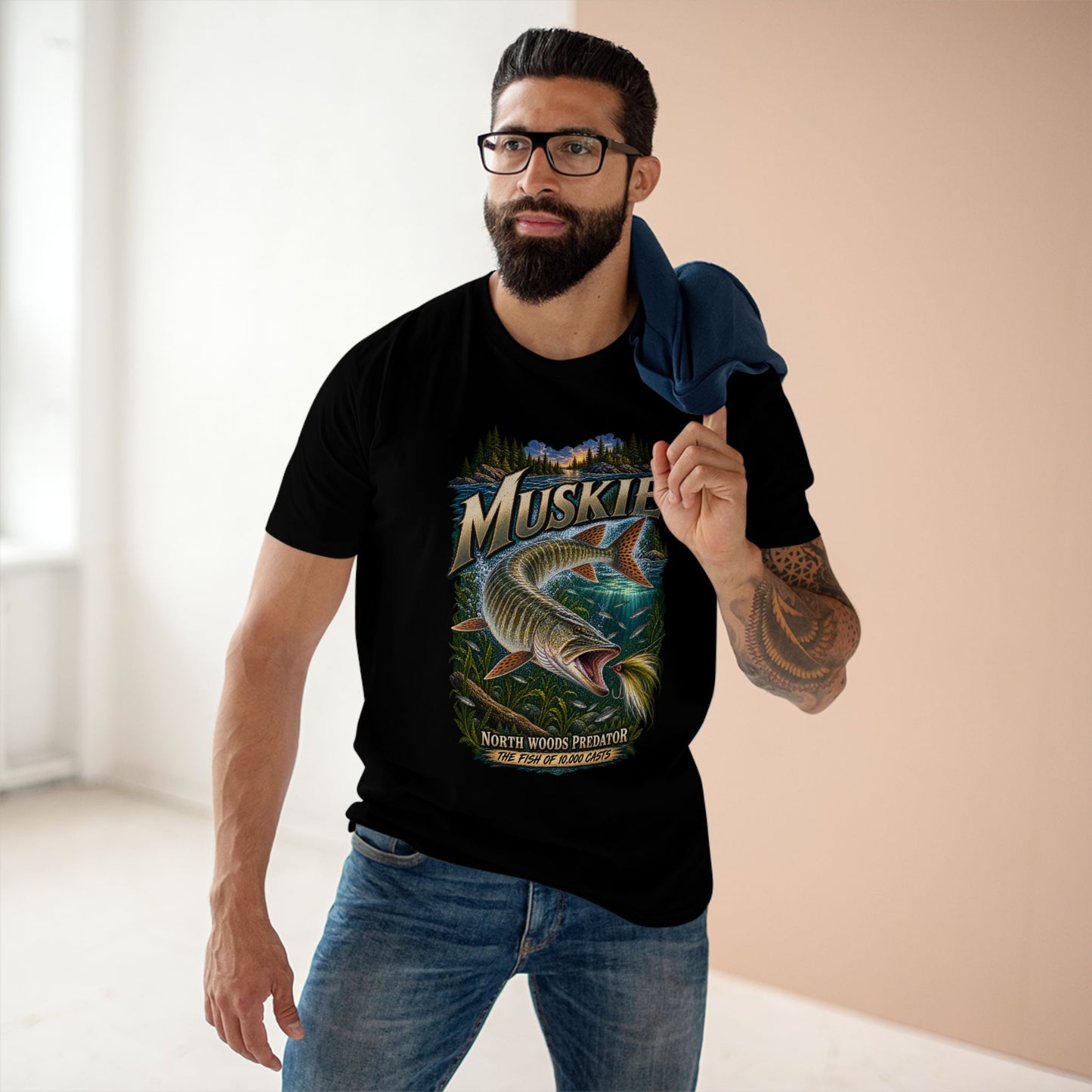 Muskie Fishing Shirt, Muskellunge T-Shirt, Musky Angler Gift, North Woods Predator Tee, Great Lakes Freshwater Fishing