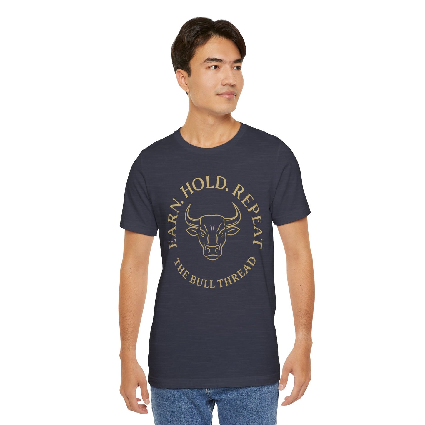 Premium Crypto Investor Tee - Earn Hold Repeat Emblem by TheBullThread