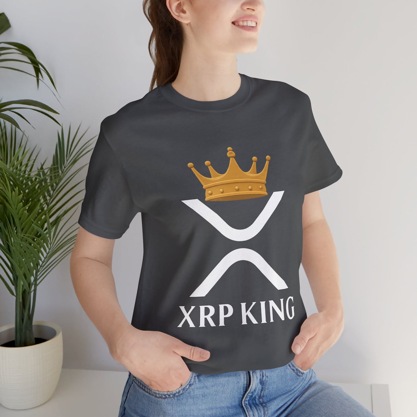 Premium XRP Crypto T-Shirt - XRP King Crowned Royalty Design by TheBullThread