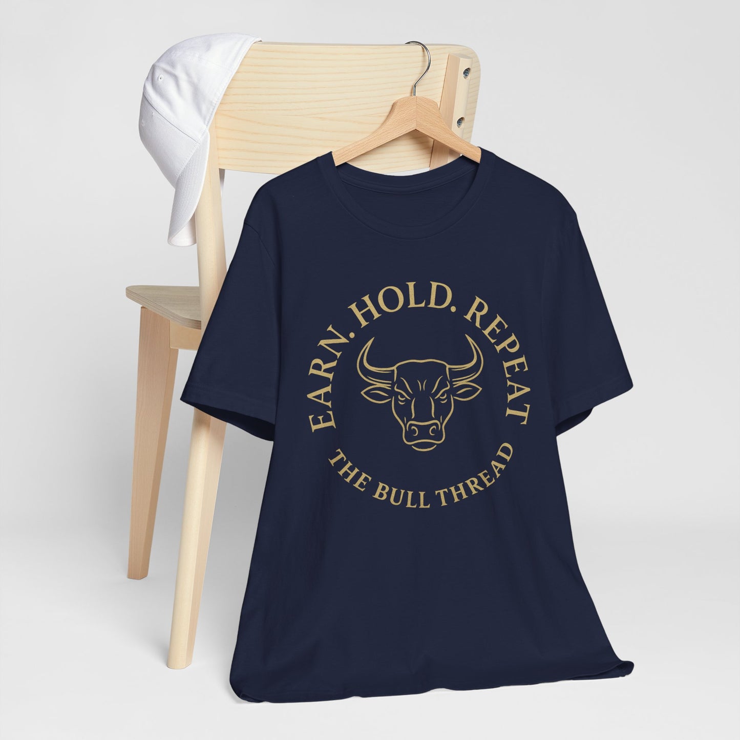 Premium Crypto Investor Tee - Earn Hold Repeat Emblem by TheBullThread