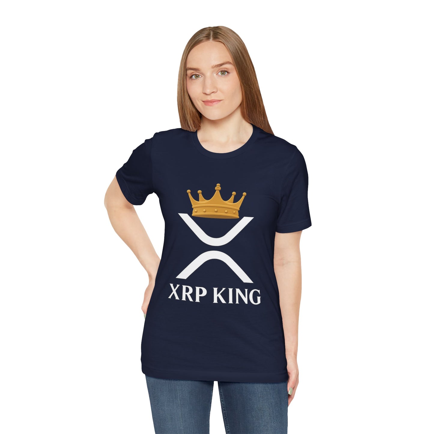 Premium XRP Crypto T-Shirt - XRP King Crowned Royalty Design by TheBullThread