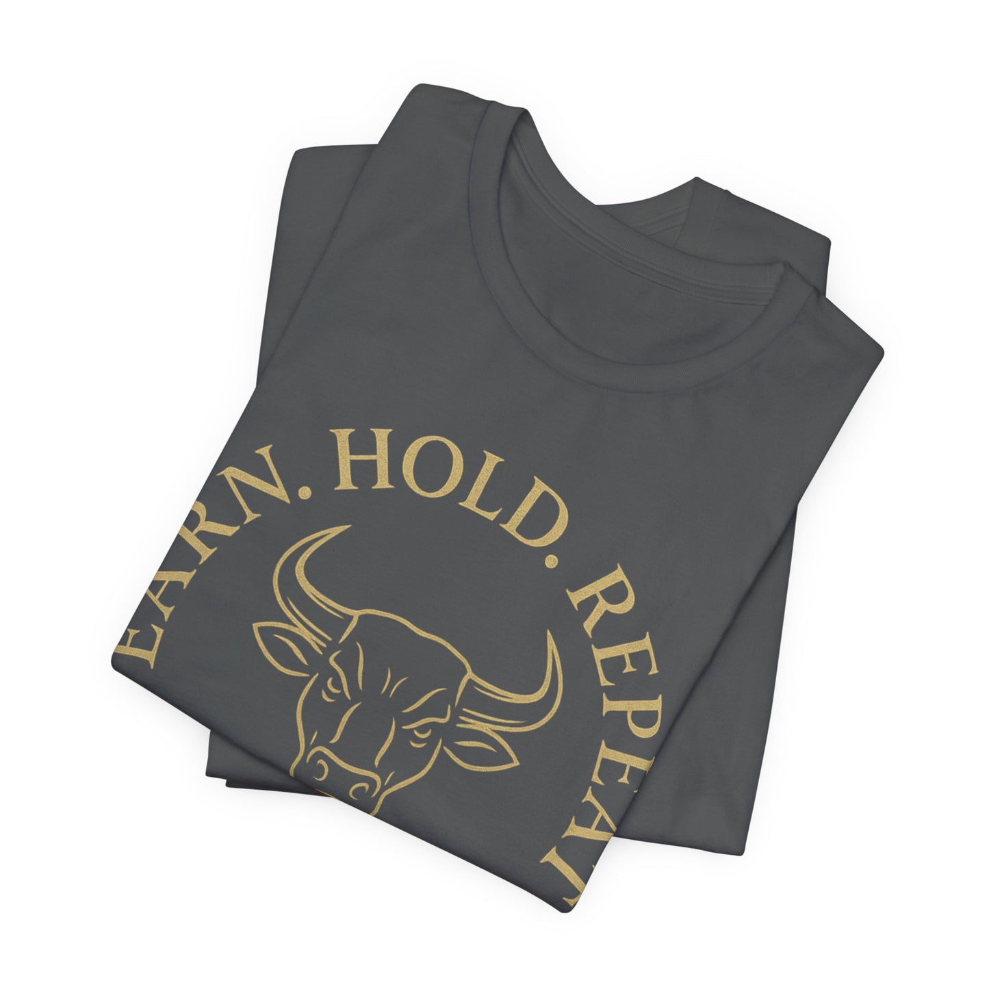 Premium Crypto Investor Tee - Earn Hold Repeat Emblem by TheBullThread