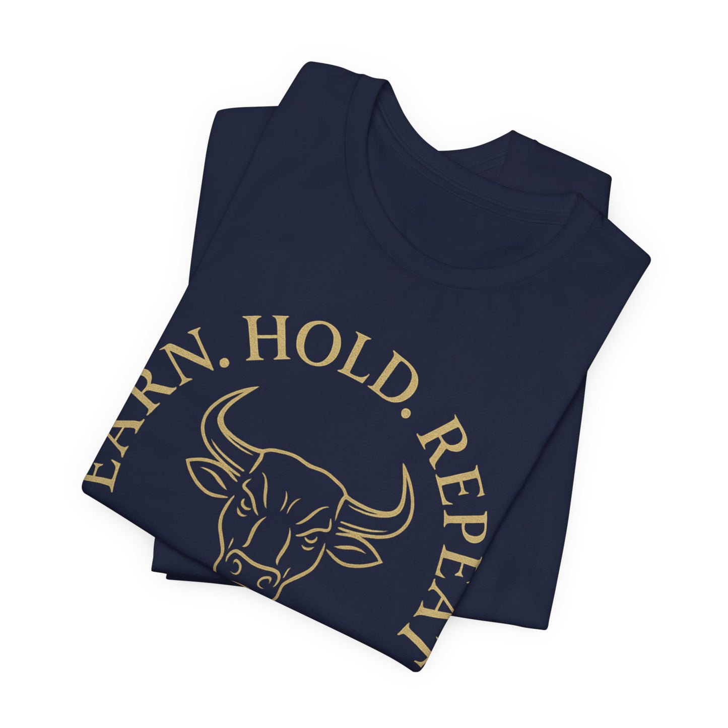 Premium Crypto Investor Tee - Earn Hold Repeat Emblem by TheBullThread