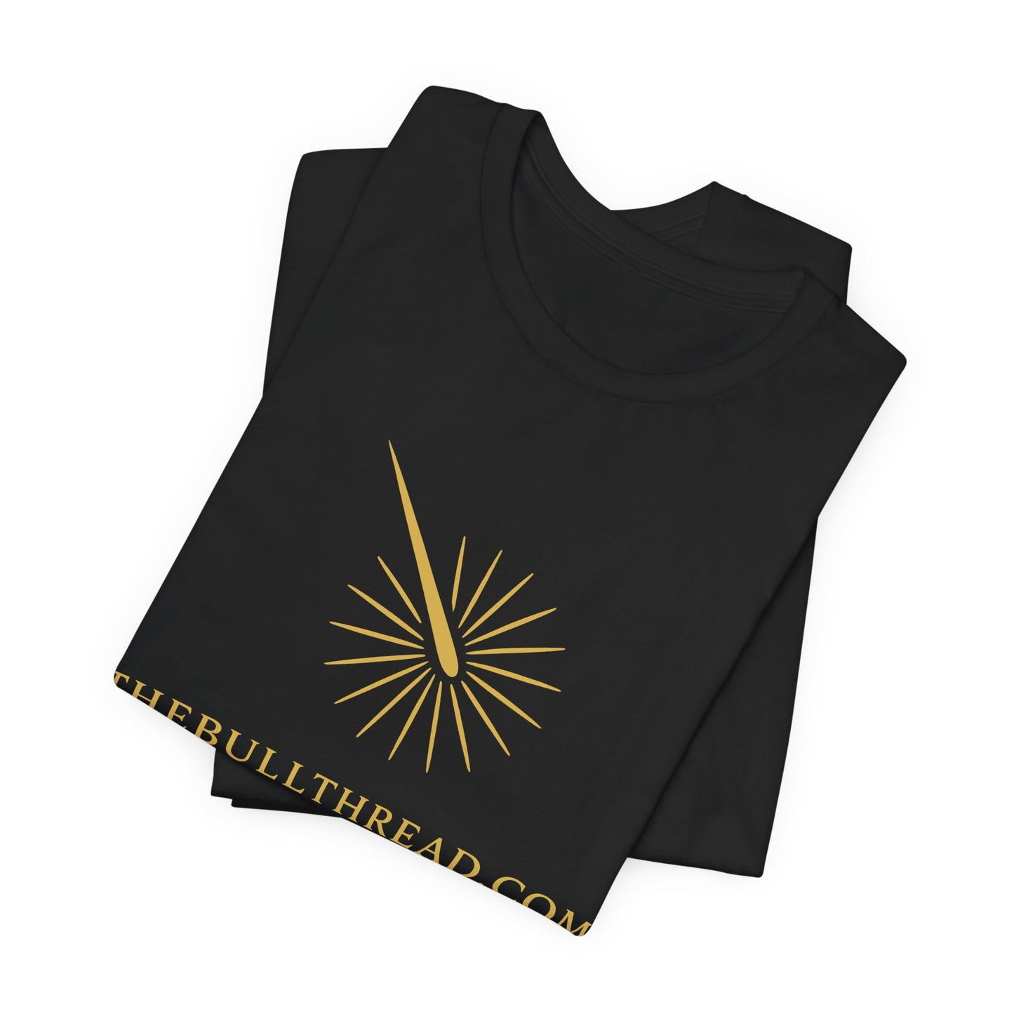 I Am Light Motivational Shirt - Gold Sunburst Beam Graphic Tee | Premium Black Streetwear with Inspirational Quote Back | TheBullThread