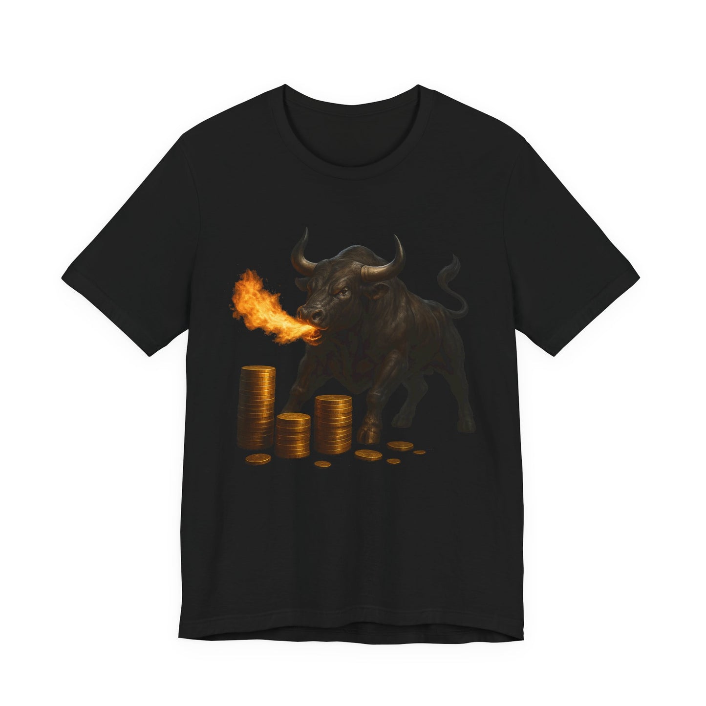 Fire Breathing Bull Shirt - Motivational Unstoppable Force Tee | Powerful Wealth Mindset Streetwear by TheBullThread