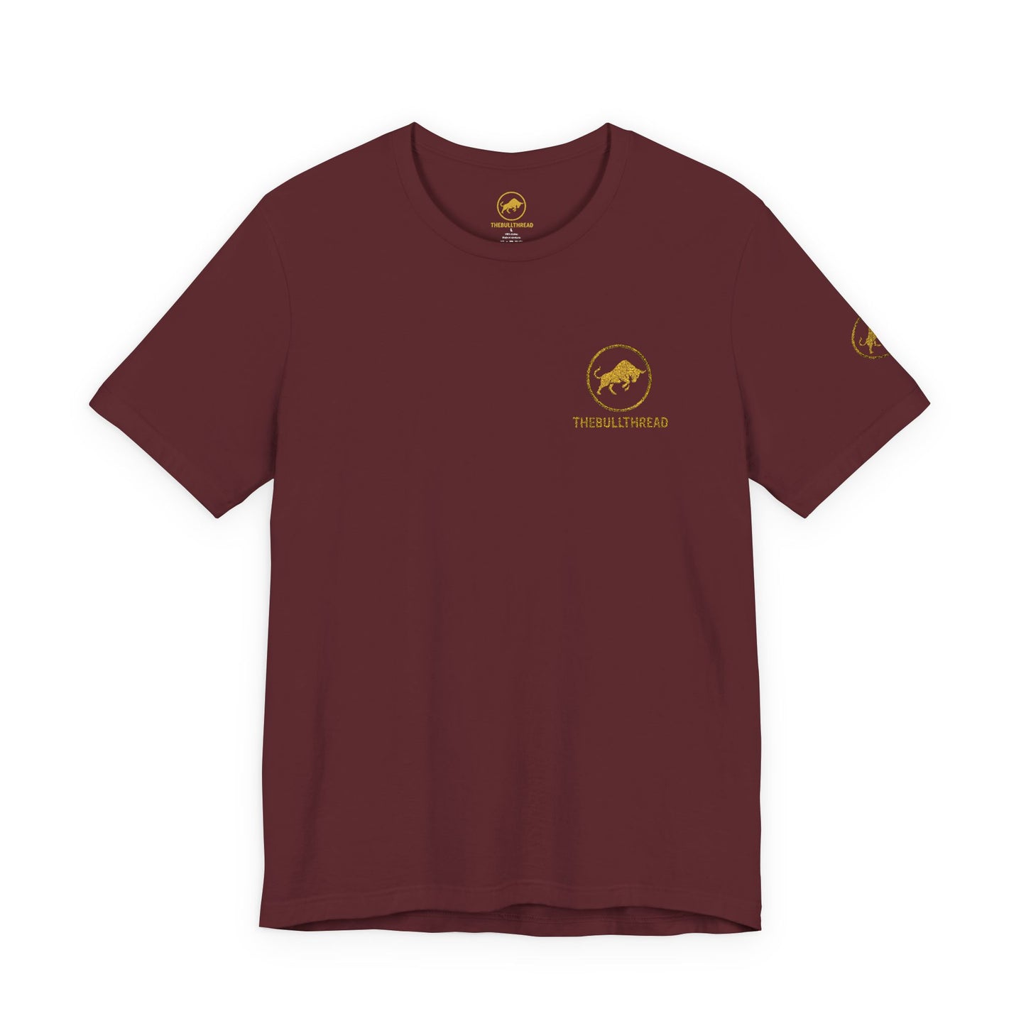 Classic Embroidered Tee - Premium Gold Bull Ring Logo by TheBullThread