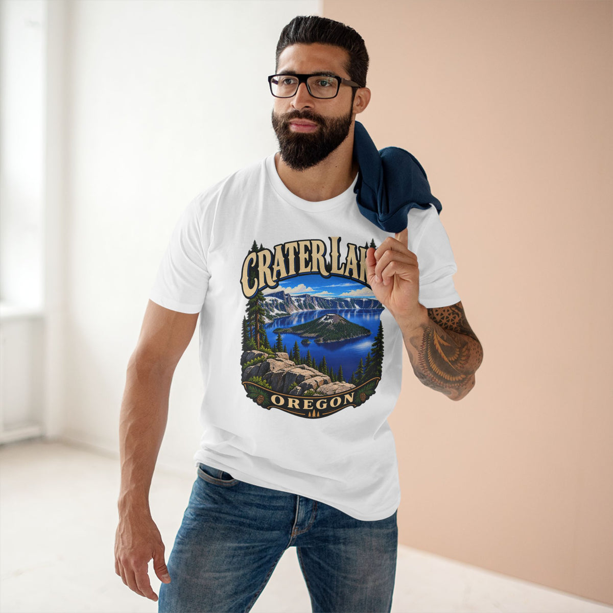 Crater Lake Oregon Shirt - Wizard Island Caldera Landscape Tee