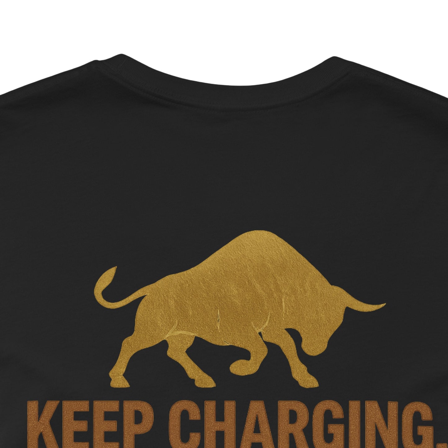 Premium Crypto Trading Tee - Charging the Market Brown Fur Bull Graphic by TheBullThread