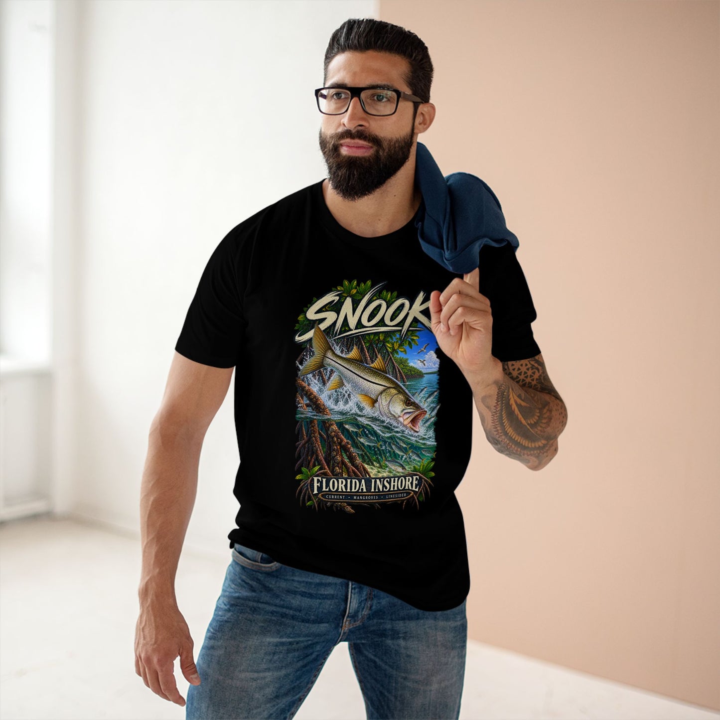 Snook Fishing Shirt - Florida Inshore Common Snook Mangrove Angler Tee.