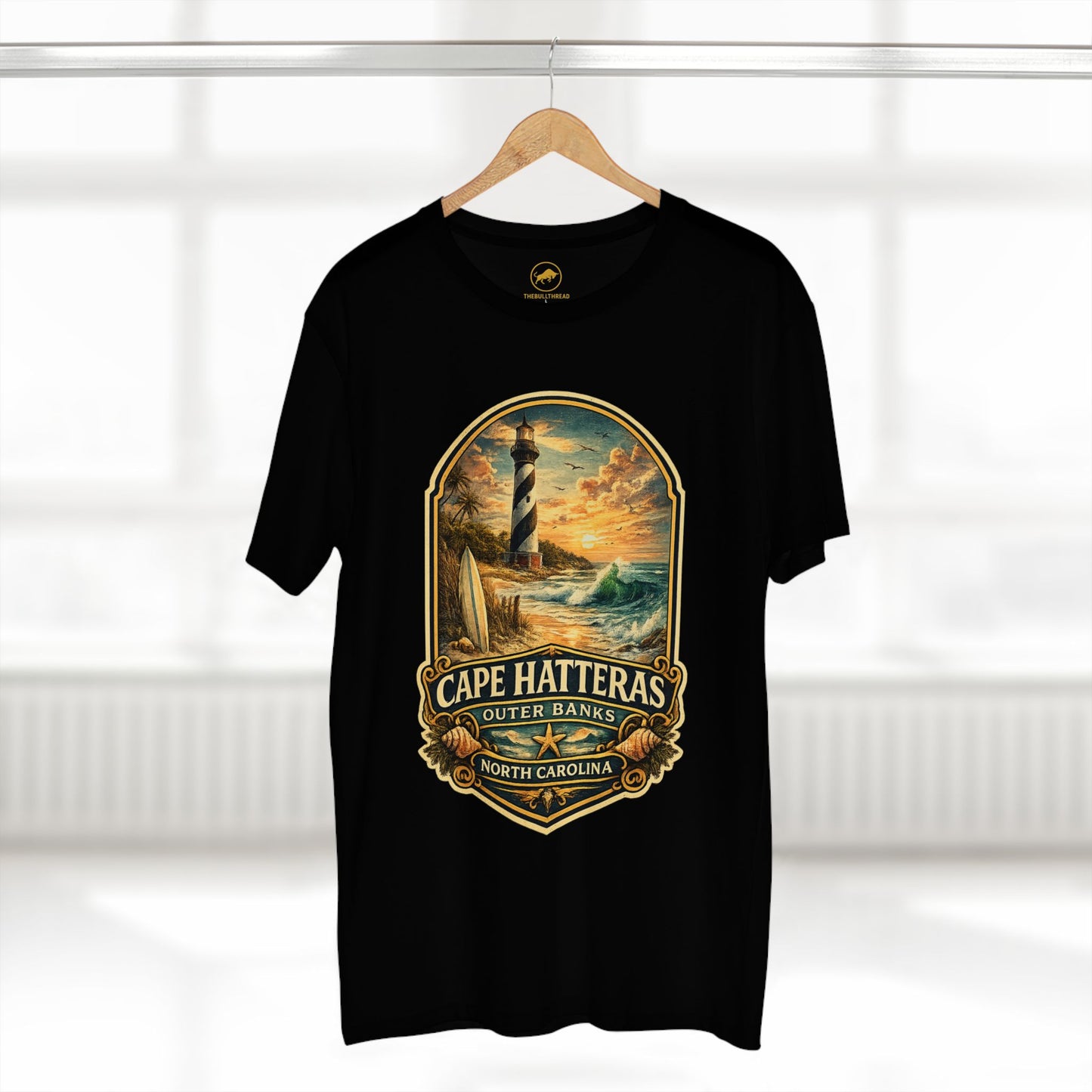 Cape Hatteras Shirt, Outer Banks Lighthouse Tee, Premium North Carolina Coastal T-Shirt.