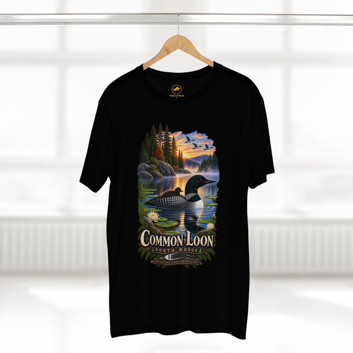 Common Loon Shirt, North Woods Lake Life Tee, Vintage Birding Wildlife Graphic