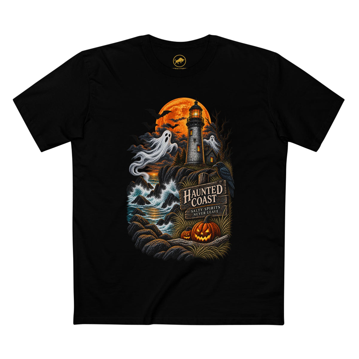 Haunted Lighthouse Halloween Shirt, Coastal Halloween Tee, Ghost Lighthouse Shirt, Spooky Coast Ocean Lover Gift.