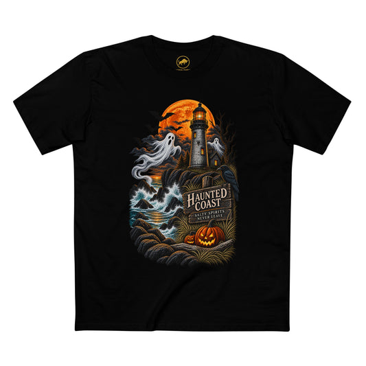 Haunted Lighthouse Halloween Shirt, Coastal Halloween Tee, Ghost Lighthouse Shirt, Spooky Coast Ocean Lover Gift.