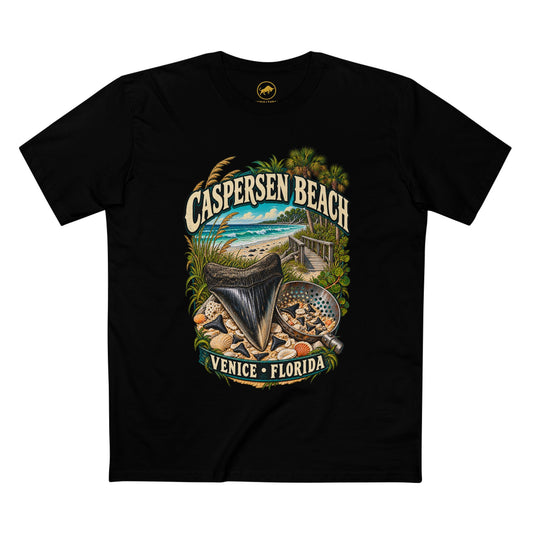 Caspersen Beach Shirt, Venice Florida Fossil Shark Tooth Hunting Tee.
