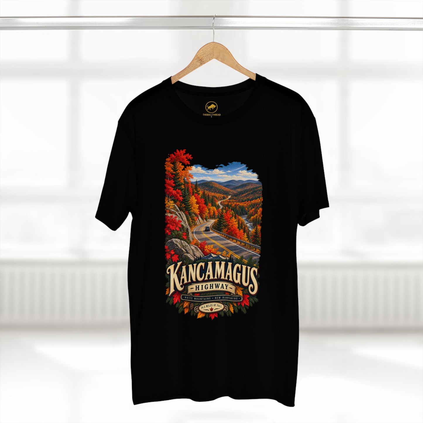 Kancamagus Highway Autumn Landscape T-Shirt | White Tee.