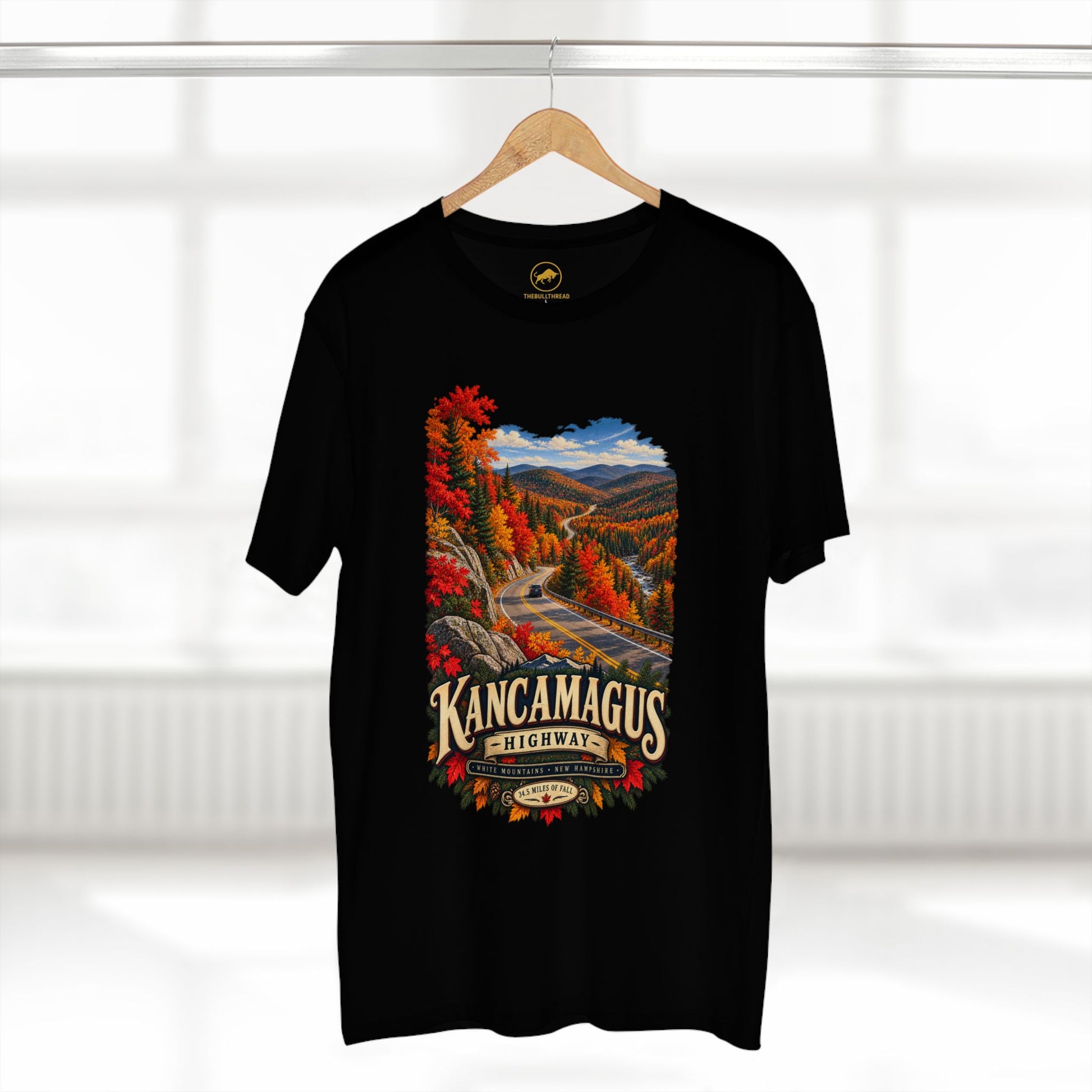 Kancamagus Highway Autumn Landscape T-Shirt | White Tee.