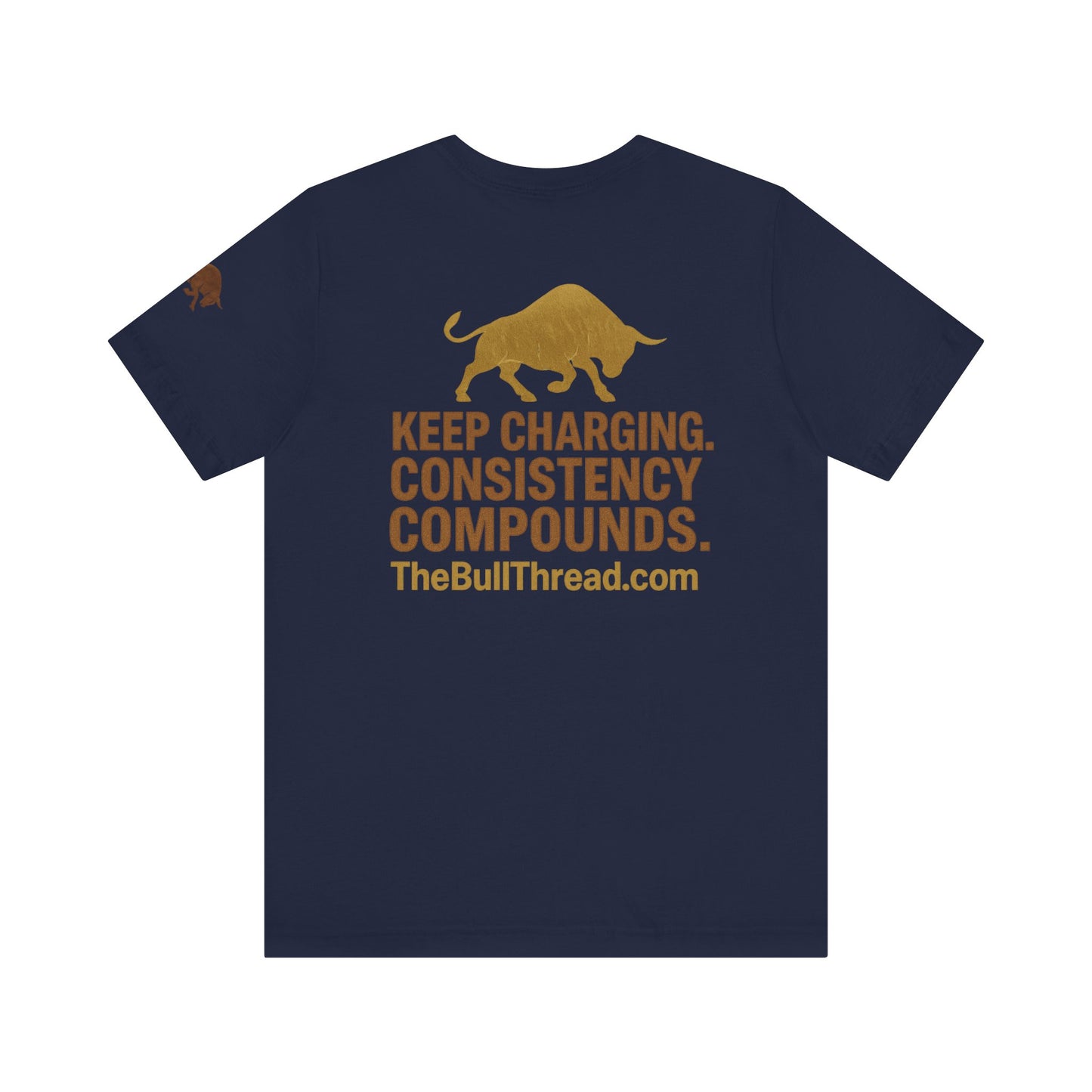 Premium Crypto Trading Tee - Charging the Market Brown Fur Bull Graphic by TheBullThread
