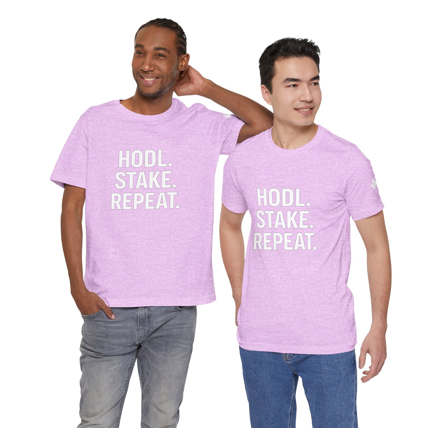 Premium Crypto Tee – HODL Stake Repeat Minimalist Streetwear by TheBullThread