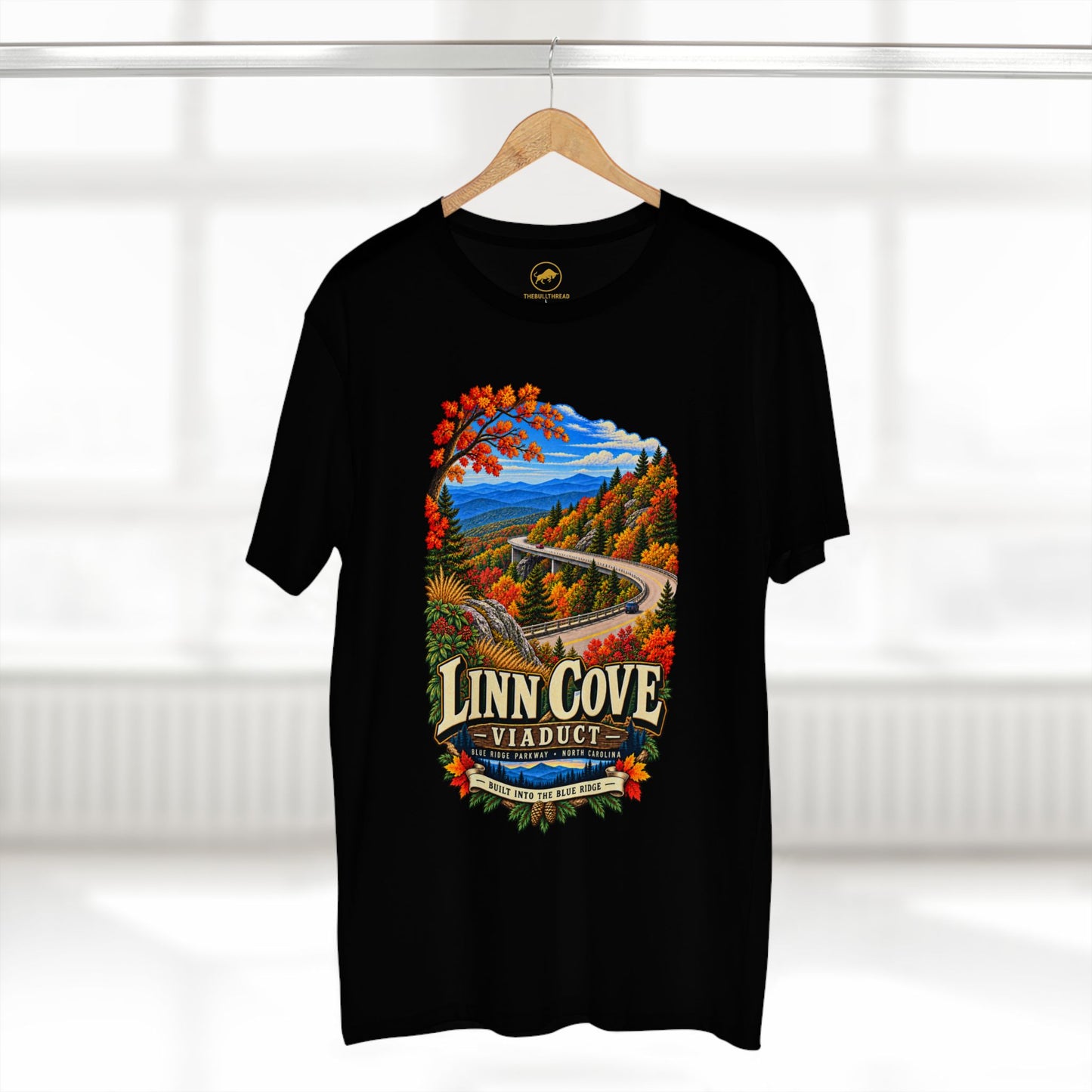 Linn Cove Viaduct T-Shirt, Blue Ridge Parkway North Carolina Mountain Graphic Tee.