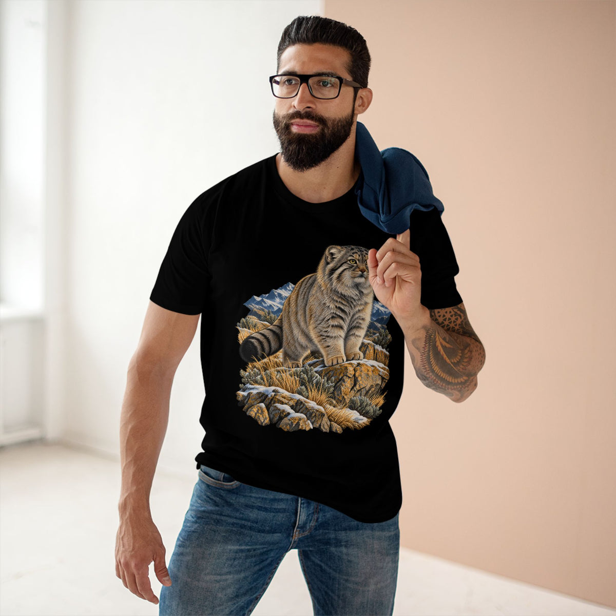 Pallas's Cat Shirt, Manul Central Asian Wildlife Tee, Wild Cat Lover Gift.