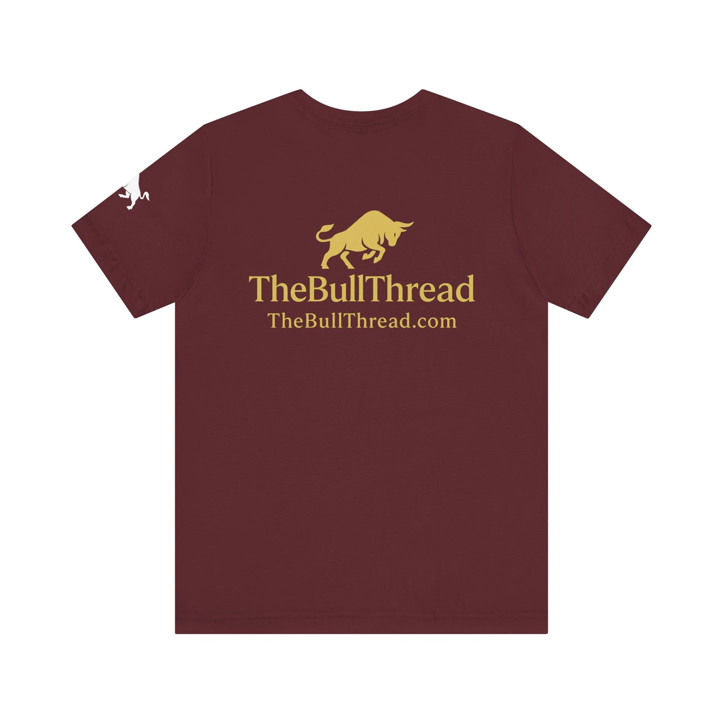 Luxury Crypto Tee - Blessed and Bullish Gold Bull Faith & Finance Design by TheBullThread