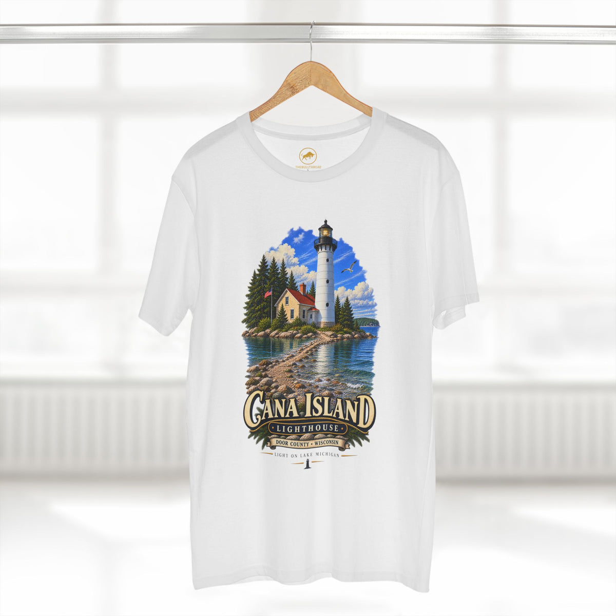 Cana Island Lighthouse T-Shirt, Door County Wisconsin, Lake Michigan Great Lakes Travel Tee
