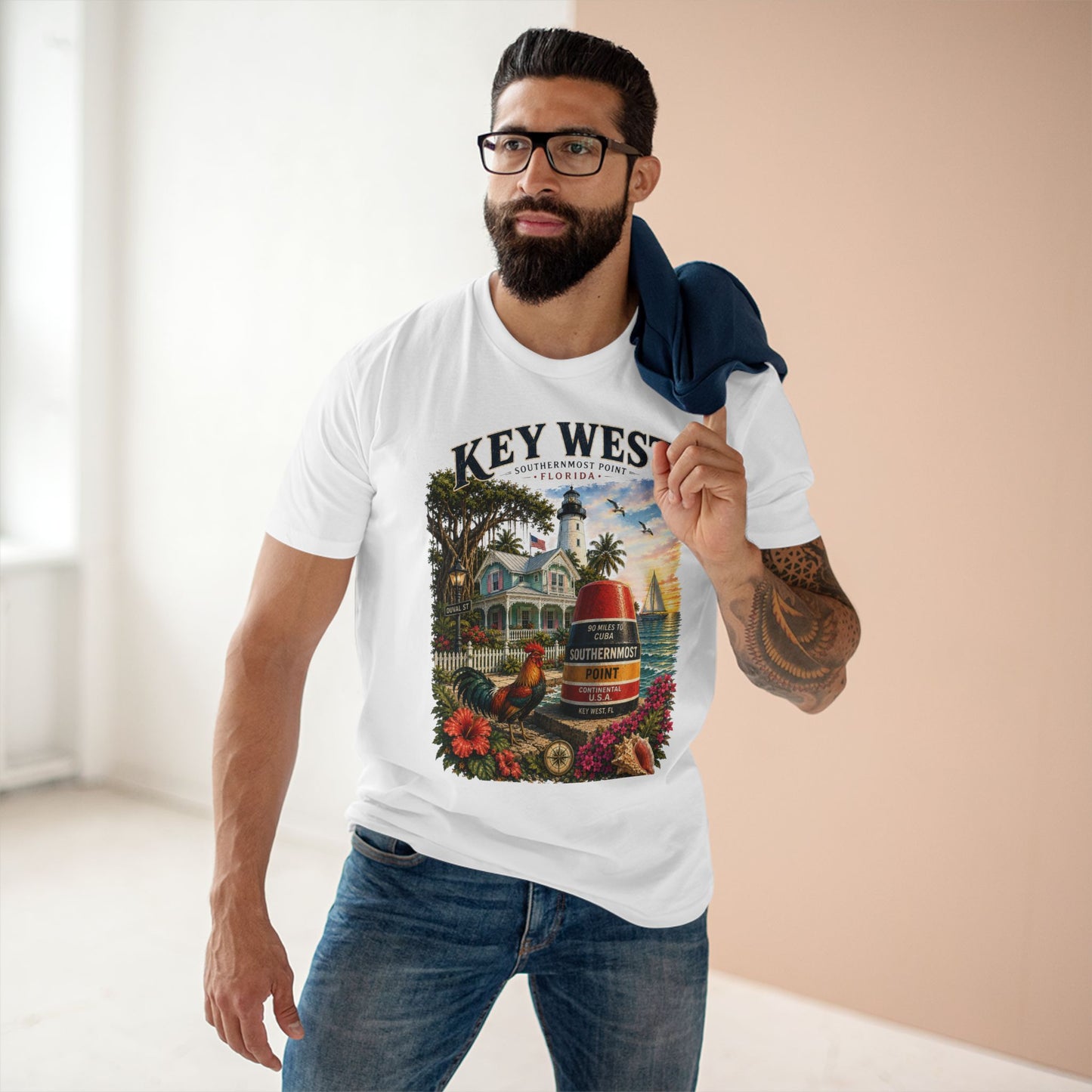 Key West Florida Shirt Southernmost Point Buoy Tee | Key West Lighthouse & Duval Street Graphic Shirt | Florida Keys Vacation Souvenir Gift.