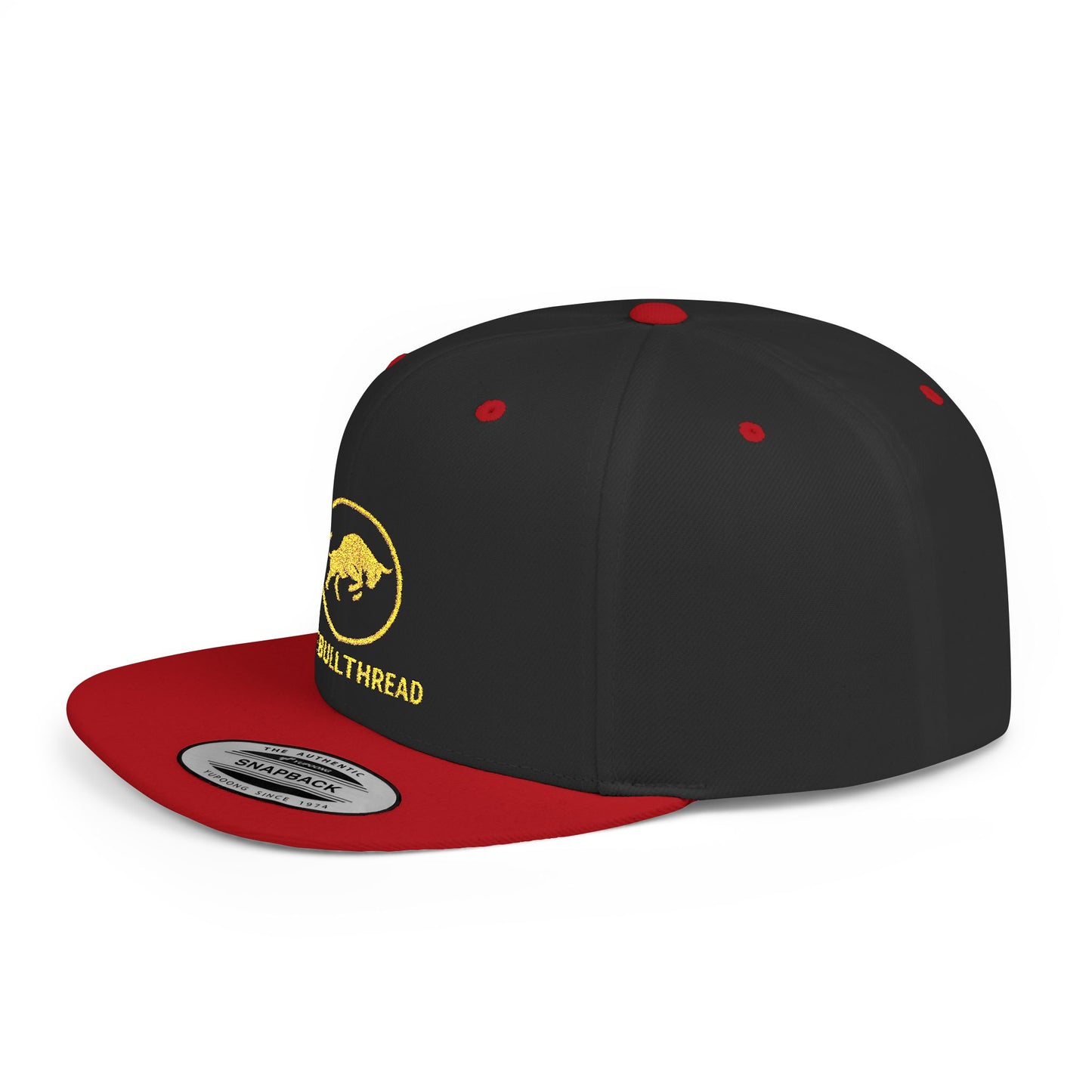 Premium Embroidered Snapback Hat - 6089M Flat-Bill Crypto Cap by TheBullThread