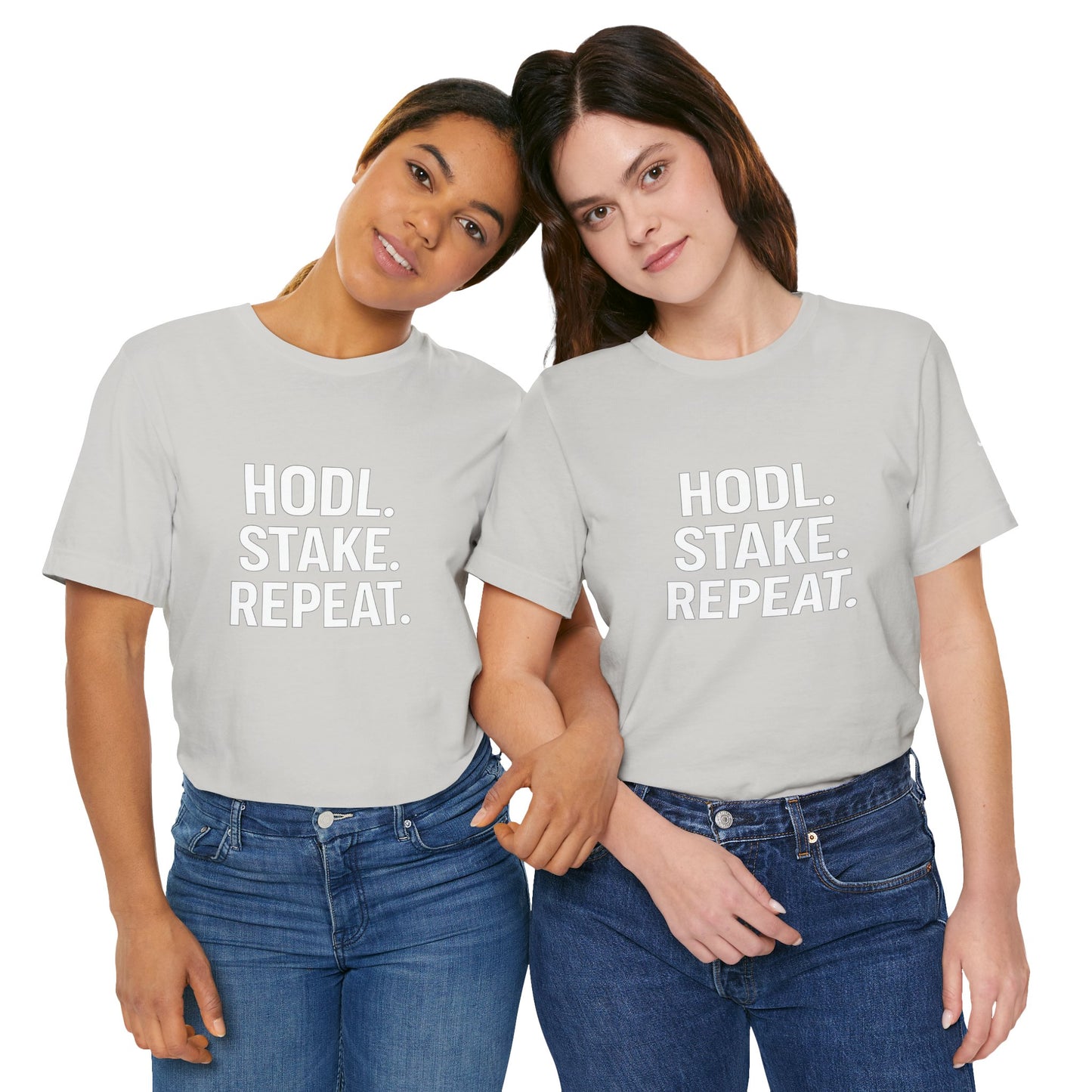 Premium Crypto Tee – HODL Stake Repeat Minimalist Streetwear by TheBullThread