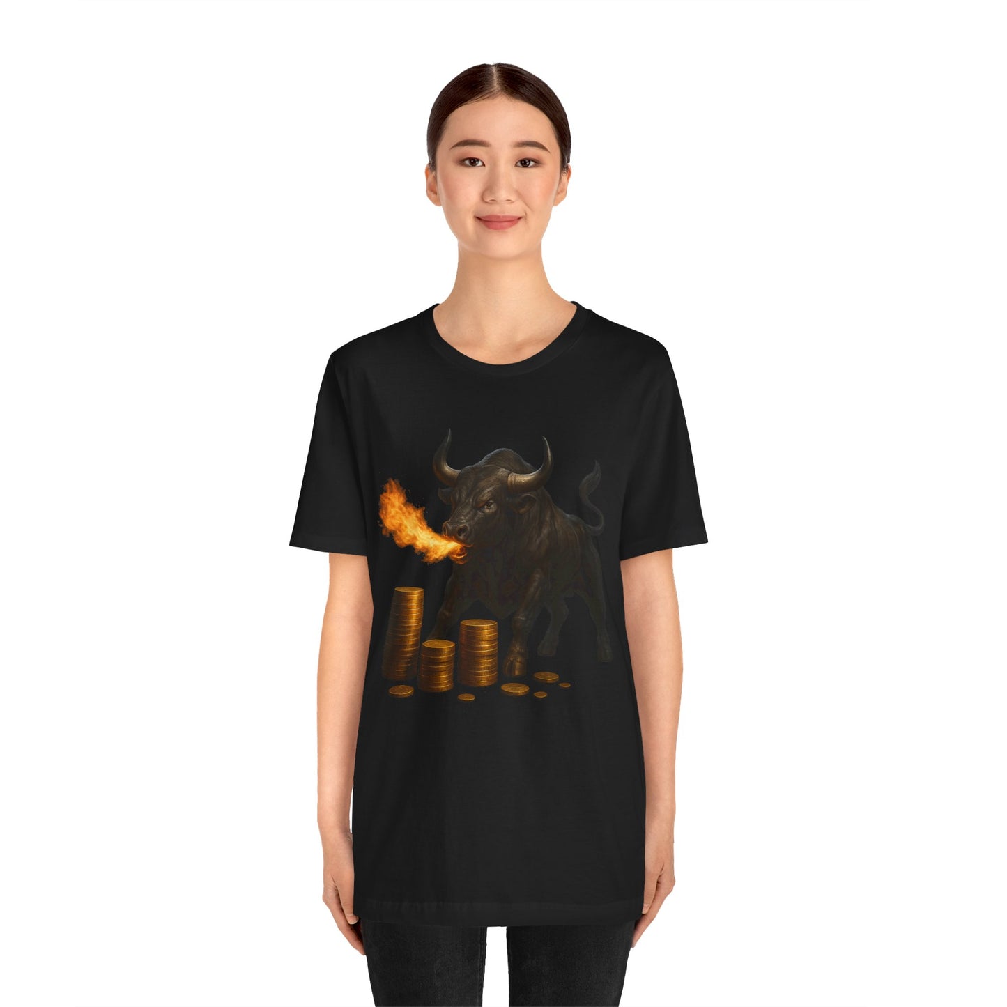 Fire Breathing Bull Shirt - Motivational Unstoppable Force Tee | Powerful Wealth Mindset Streetwear by TheBullThread