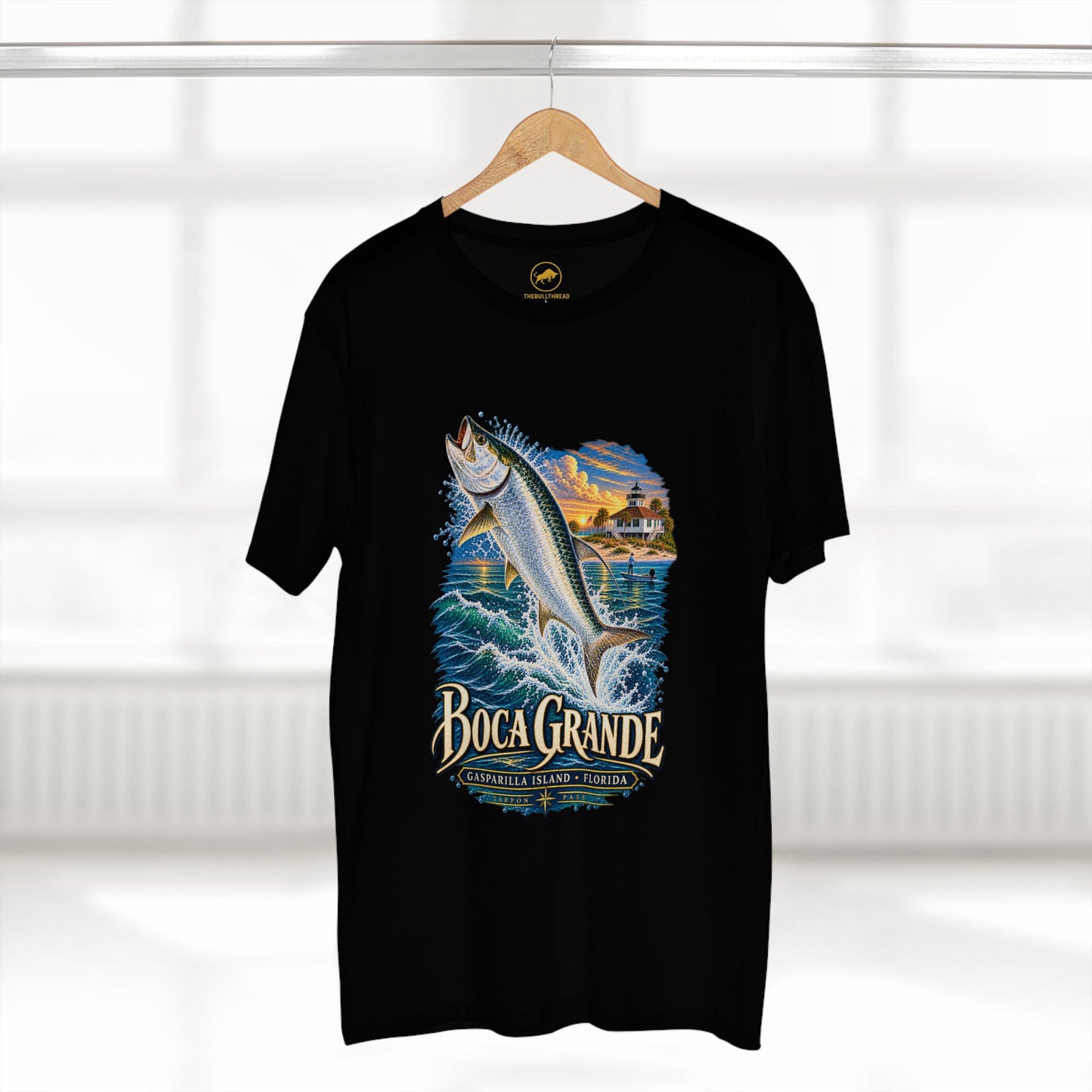 Boca Grande Tarpon Fishing Shirt, Gasparilla Island Florida Tee, Port Boca Grande Lighthouse.