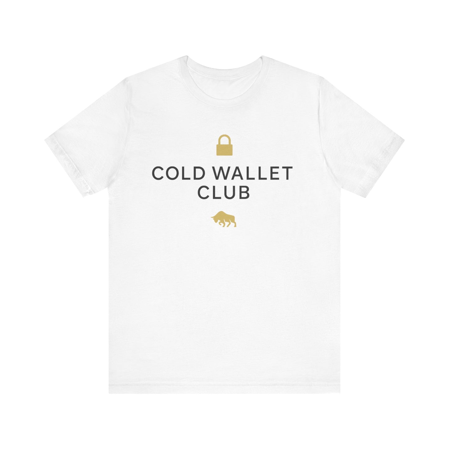 Premium Crypto Investor Shirt - Cold Wallet Club Gold Lock & Bull Design by TheBullThread