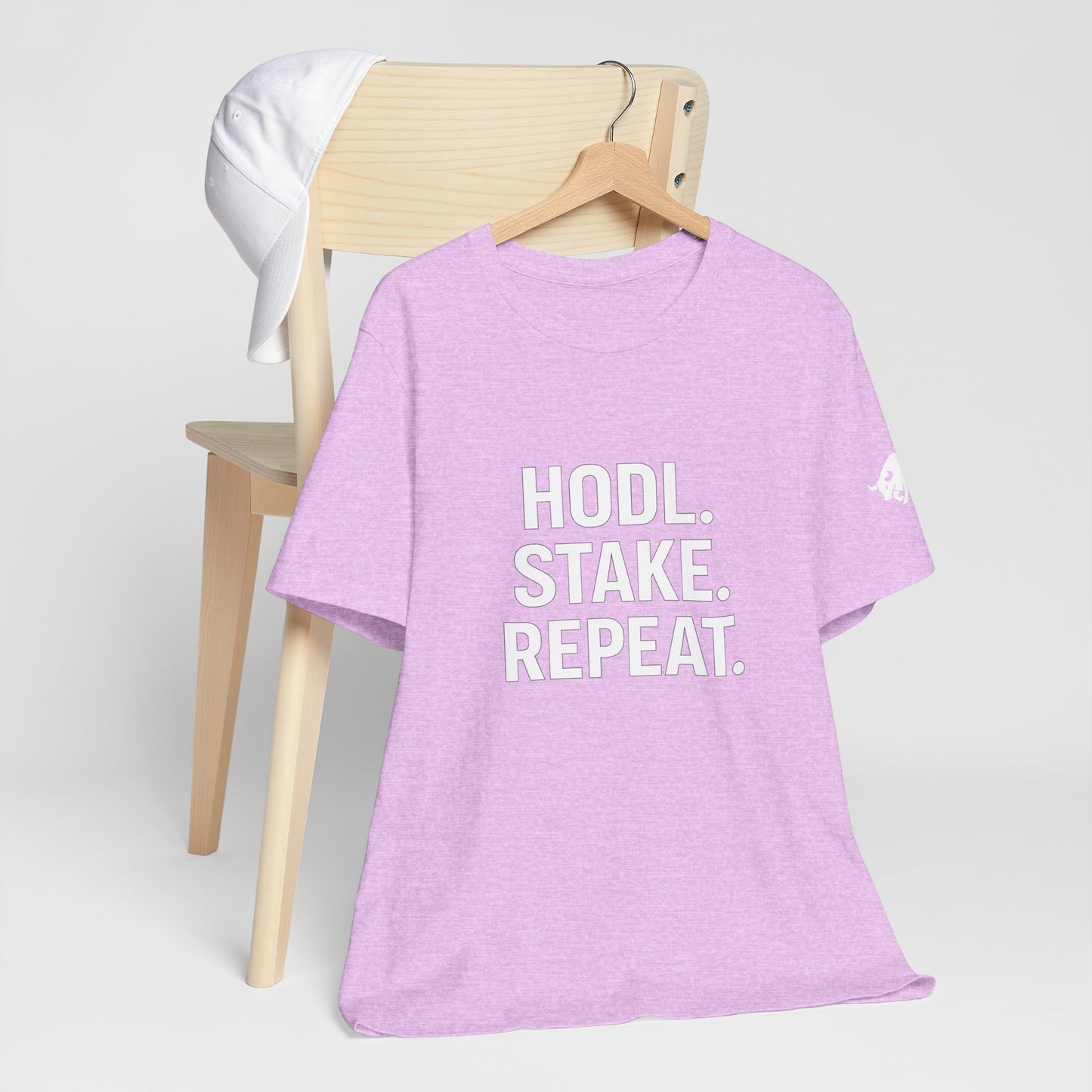 Premium Crypto Tee – HODL Stake Repeat Minimalist Streetwear by TheBullThread