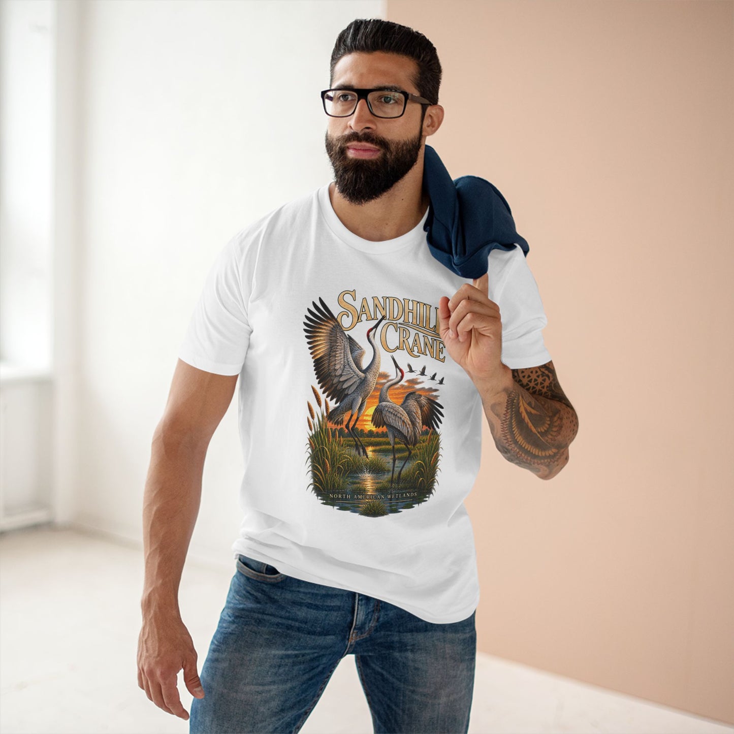 Sandhill Crane Shirt, Bird Watching T-Shirt, Wetland Wildlife Tee, Bird Lover Gift, Nature Birder Shirt.