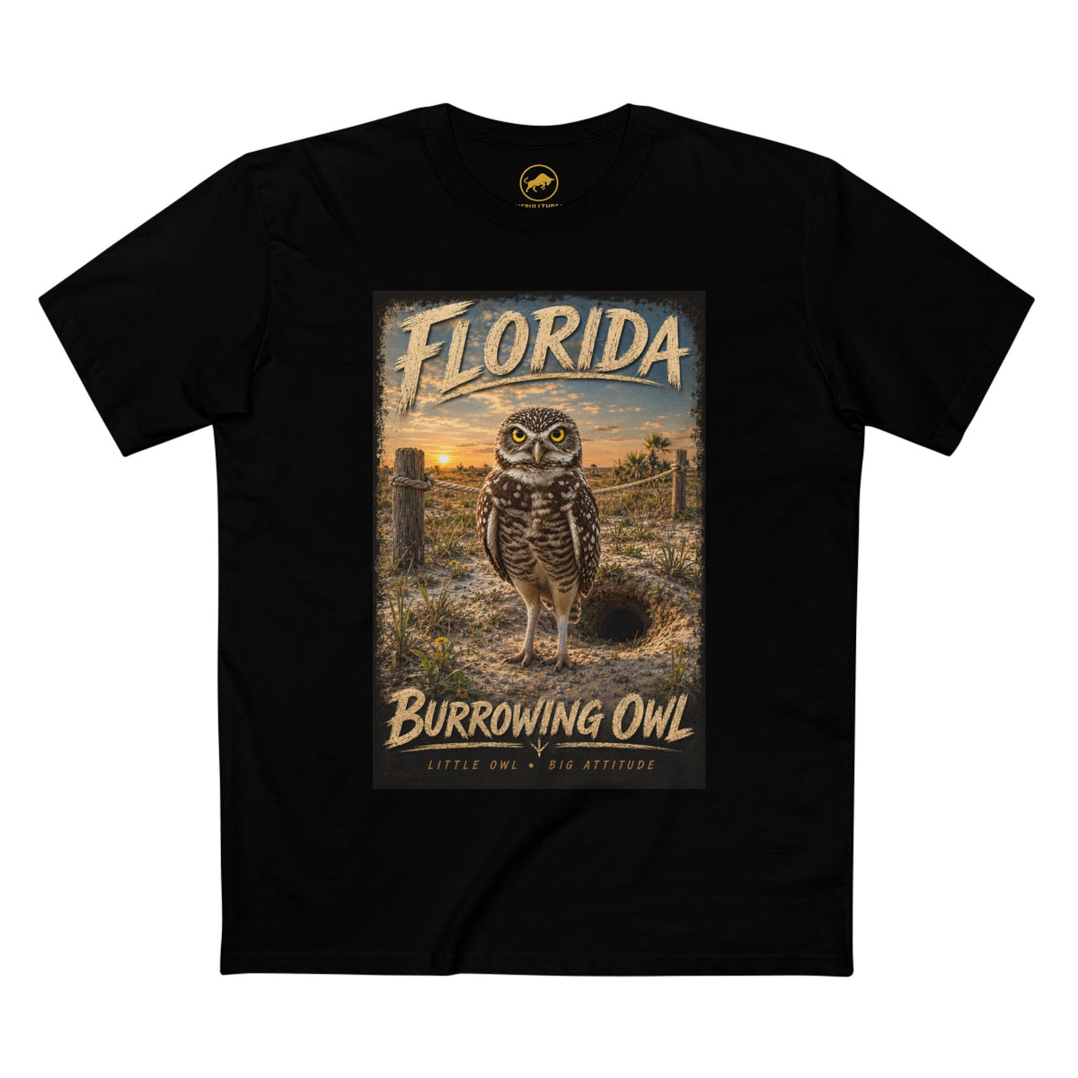 Florida Burrowing Owl T-Shirt - Vintage Wildlife Graphic Tee.