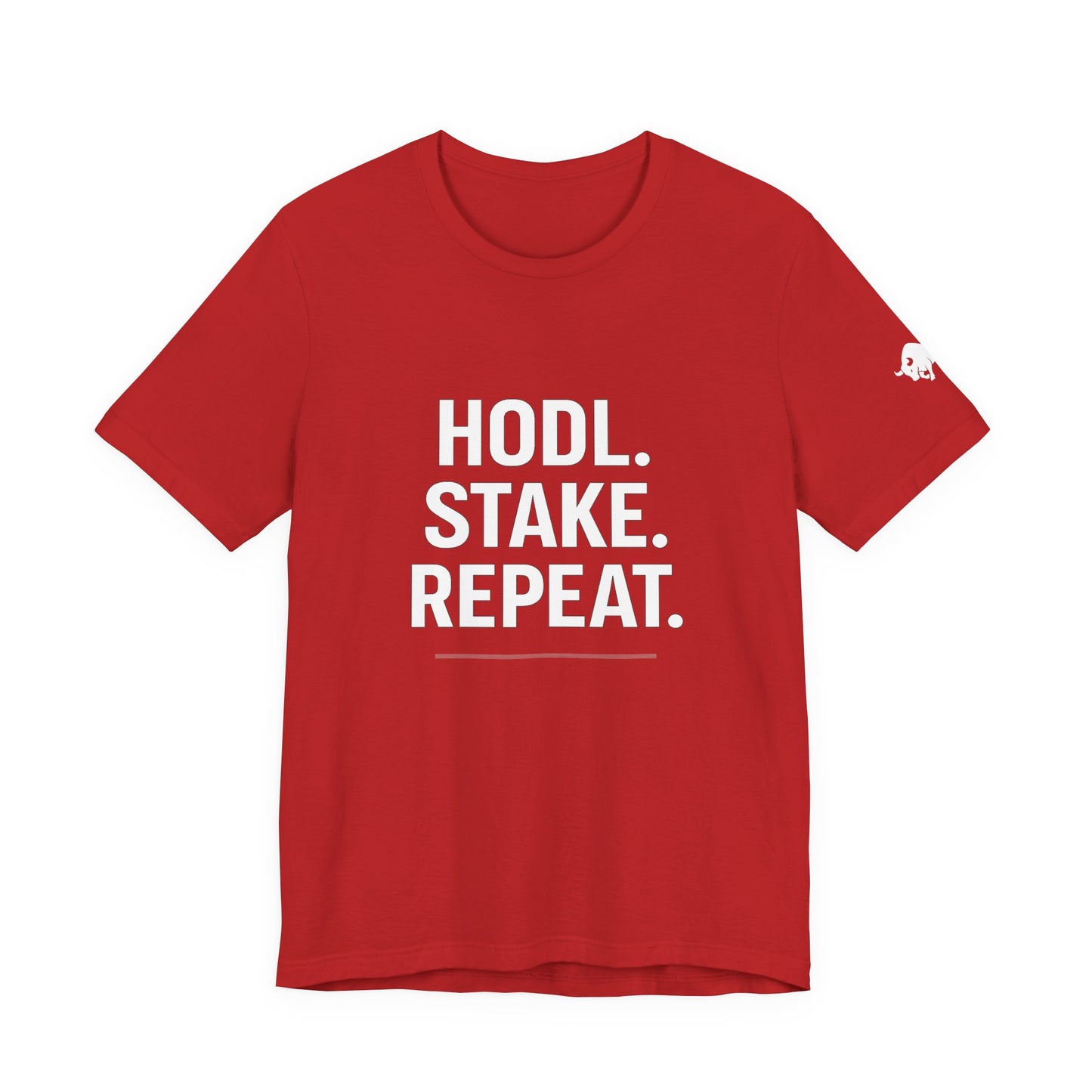 Premium Crypto Tee – HODL Stake Repeat Minimalist Streetwear by TheBullThread