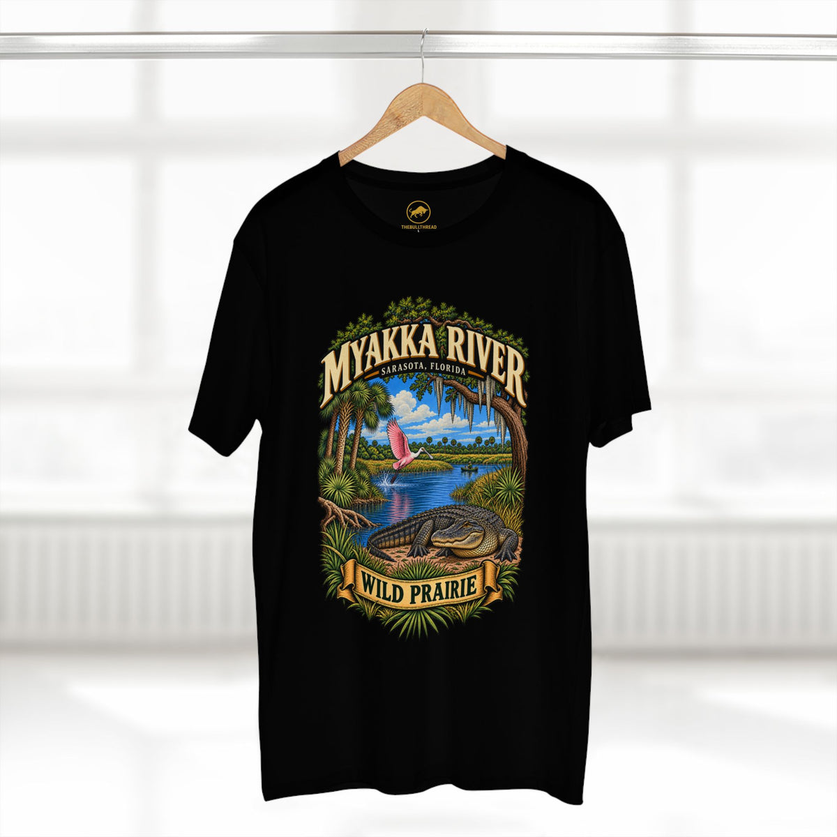 Myakka River State Park Shirt, Sarasota Florida Alligator and Roseate Spoonbill Wildlife Tee.