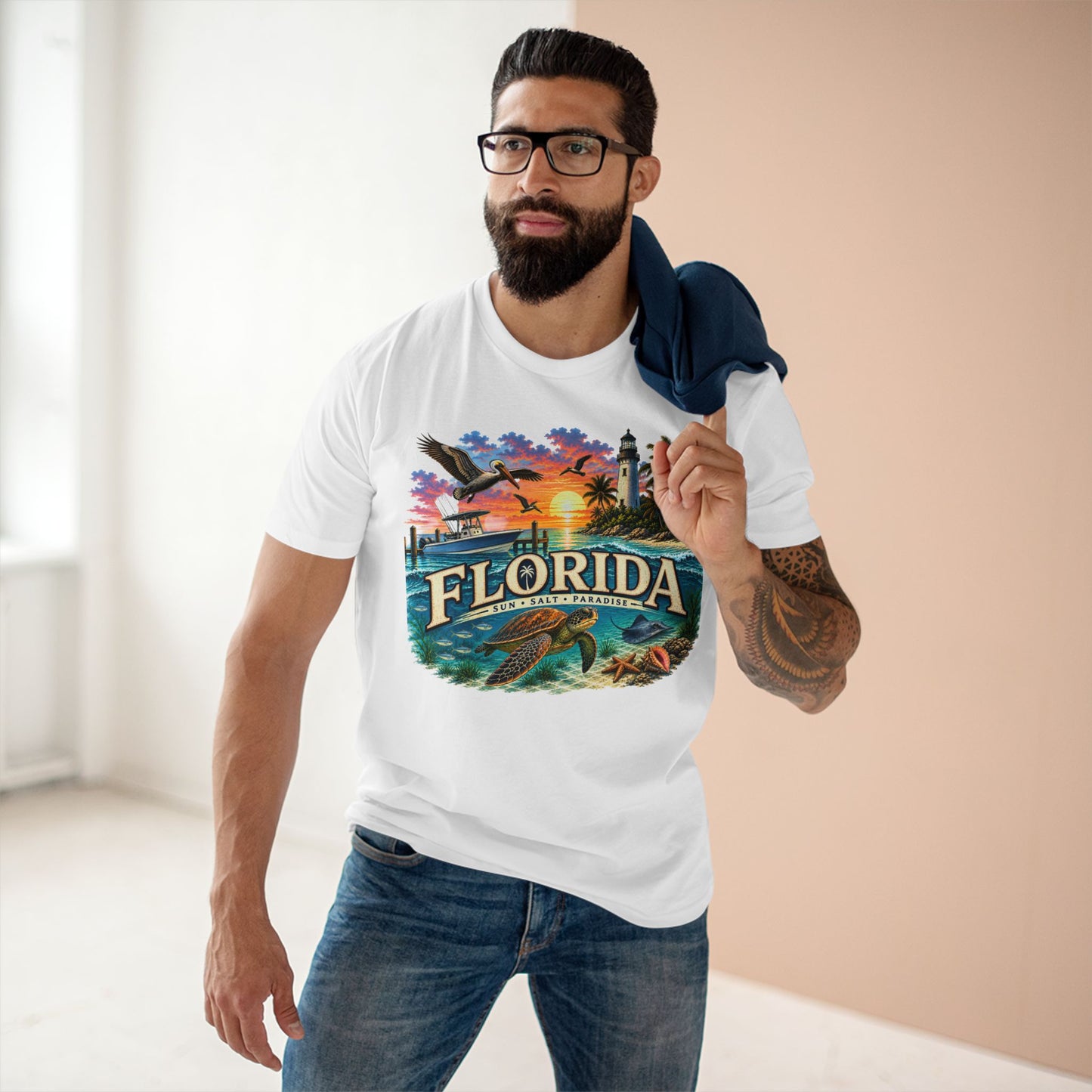 Florida Sun Salt Paradise Shirt | Sea Turtle Coastal Graphic Tee | Florida Beach Ocean Wildlife Vacation T-Shirt.