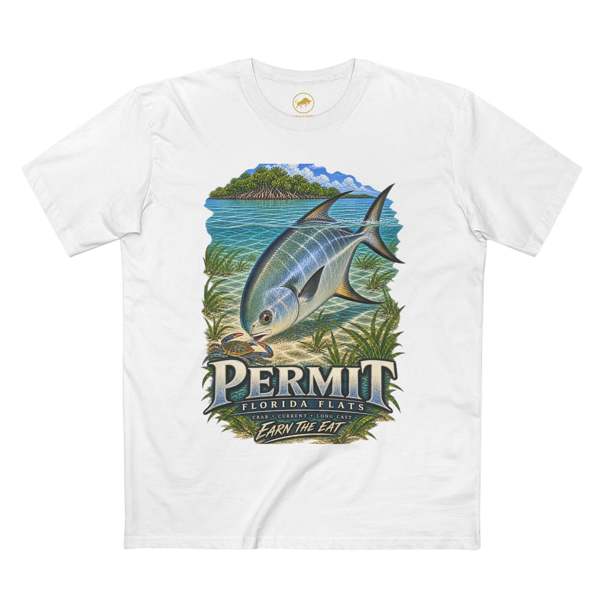 Permit Fishing Shirt, Florida Keys Flats Fly Fishing Tee, Saltwater Angler Graphic.