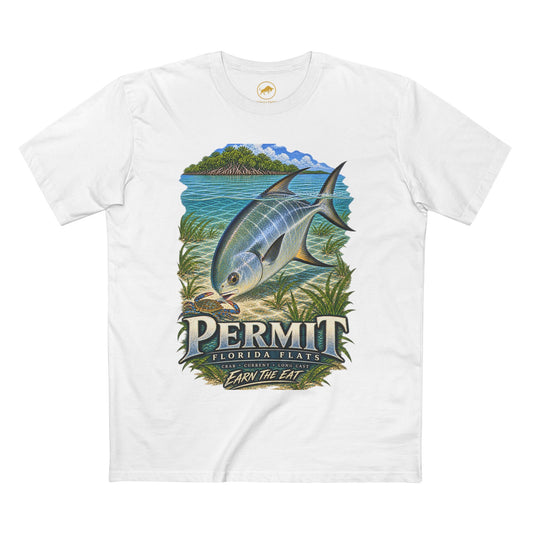 Permit Fishing Shirt, Florida Keys Flats Fly Fishing Tee, Saltwater Angler Graphic.