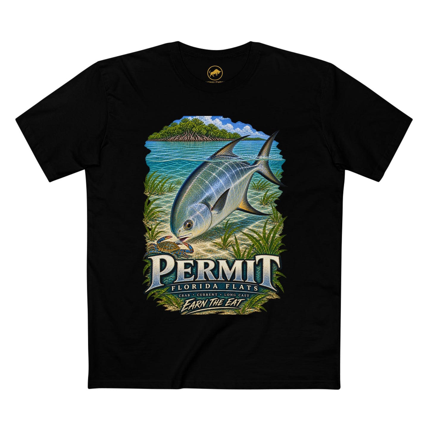 Permit Fishing Shirt, Florida Keys Flats Fly Fishing Tee, Saltwater Angler Graphic.