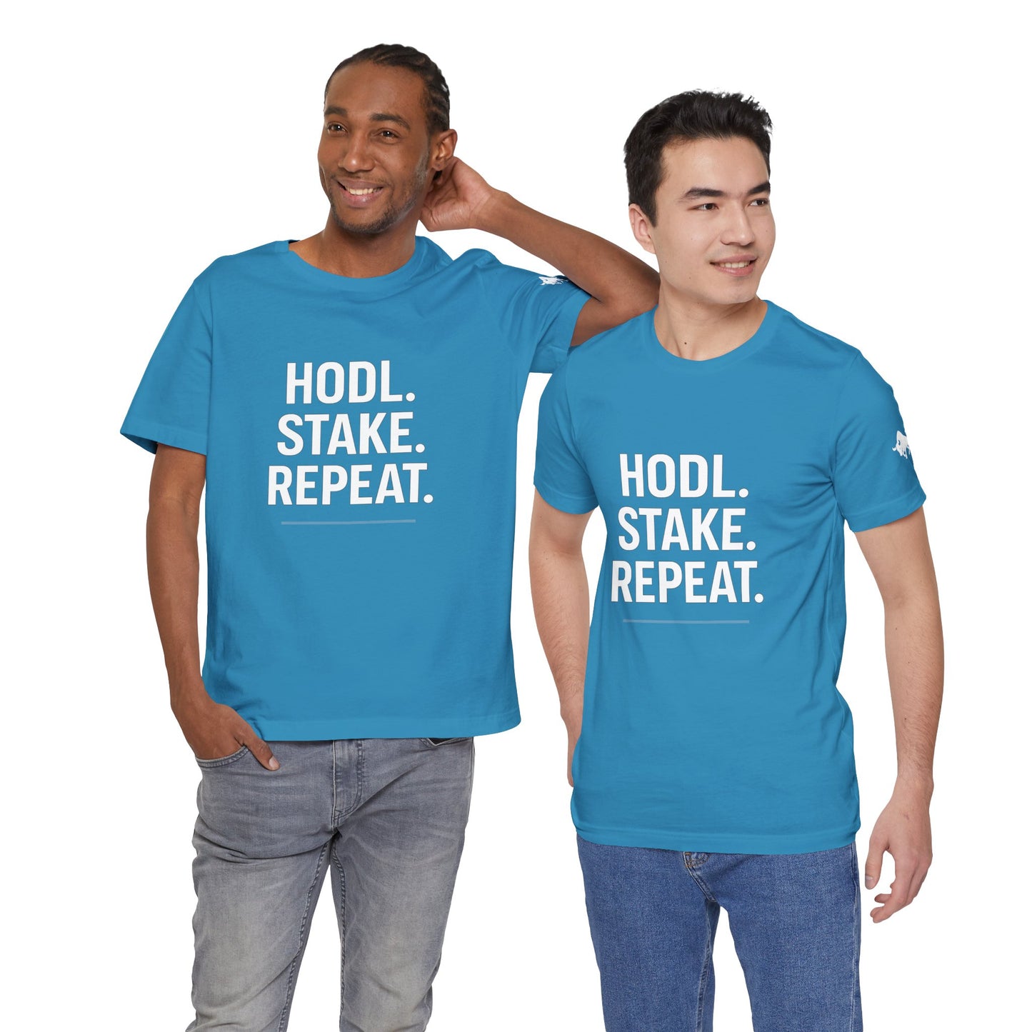 Premium Crypto Tee – HODL Stake Repeat Minimalist Streetwear by TheBullThread